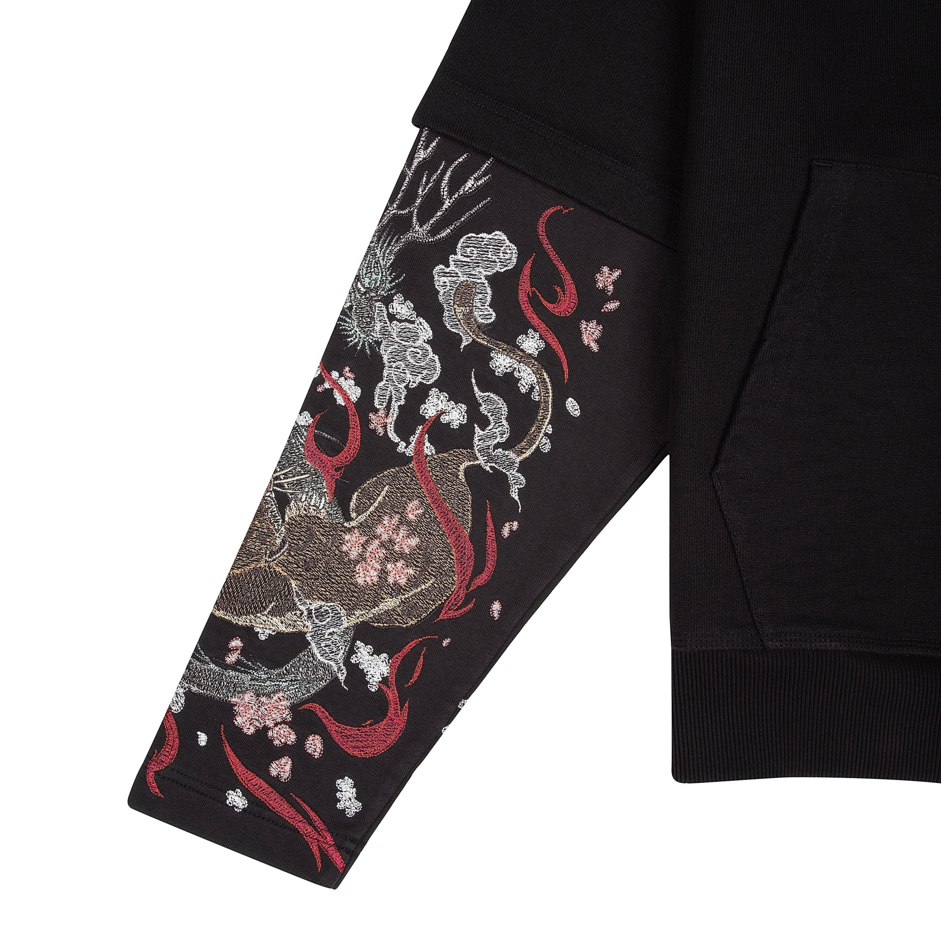 OFFCODE ARCHIVE USA Men's Yakuza Double Sleeve Hoodie Black