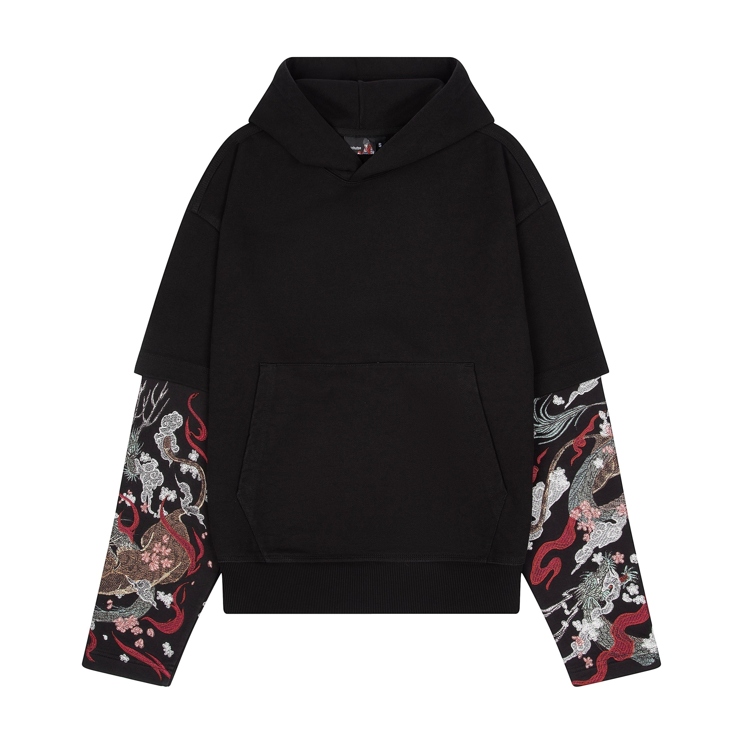 OFFCODE ARCHIVE USA Men's Yakuza Double Sleeve Hoodie Black