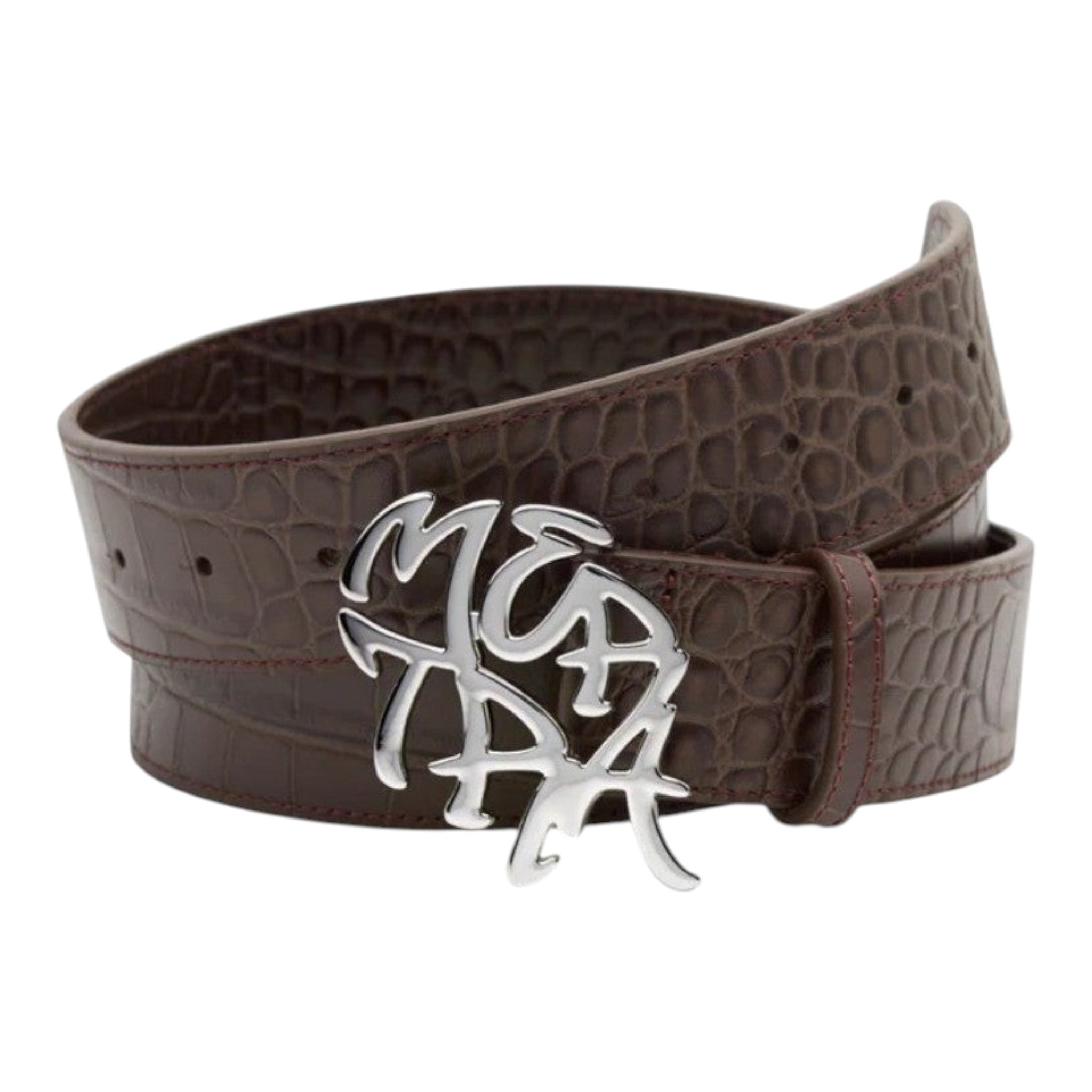 OFFCODE ARCHIVE USA Men's Alligator Skin Belt Brown
