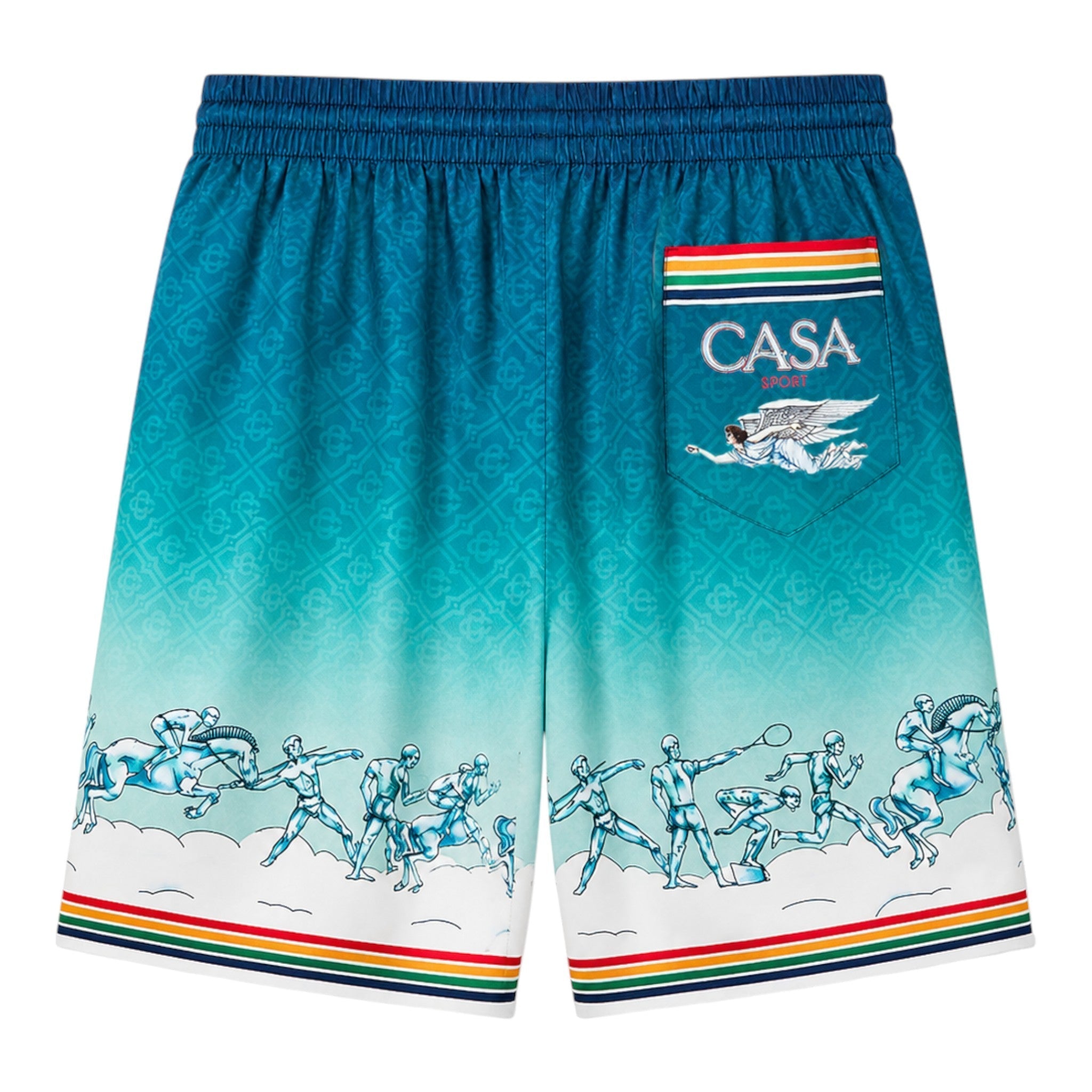 Casablanca La Déesse Du Stade Silk Shorts
