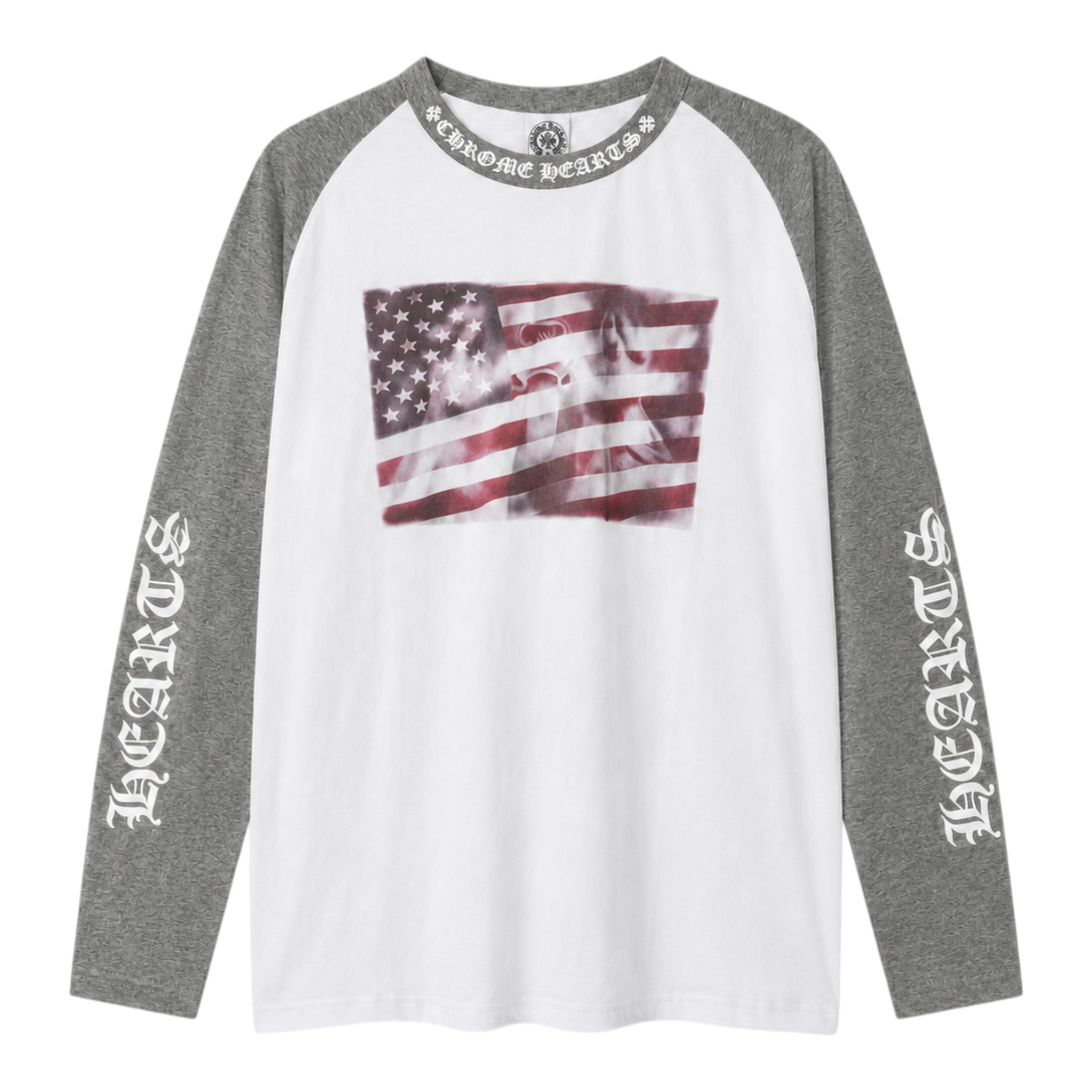 Chrome Hearts American Flag Raglan Long Sleeve Shirt