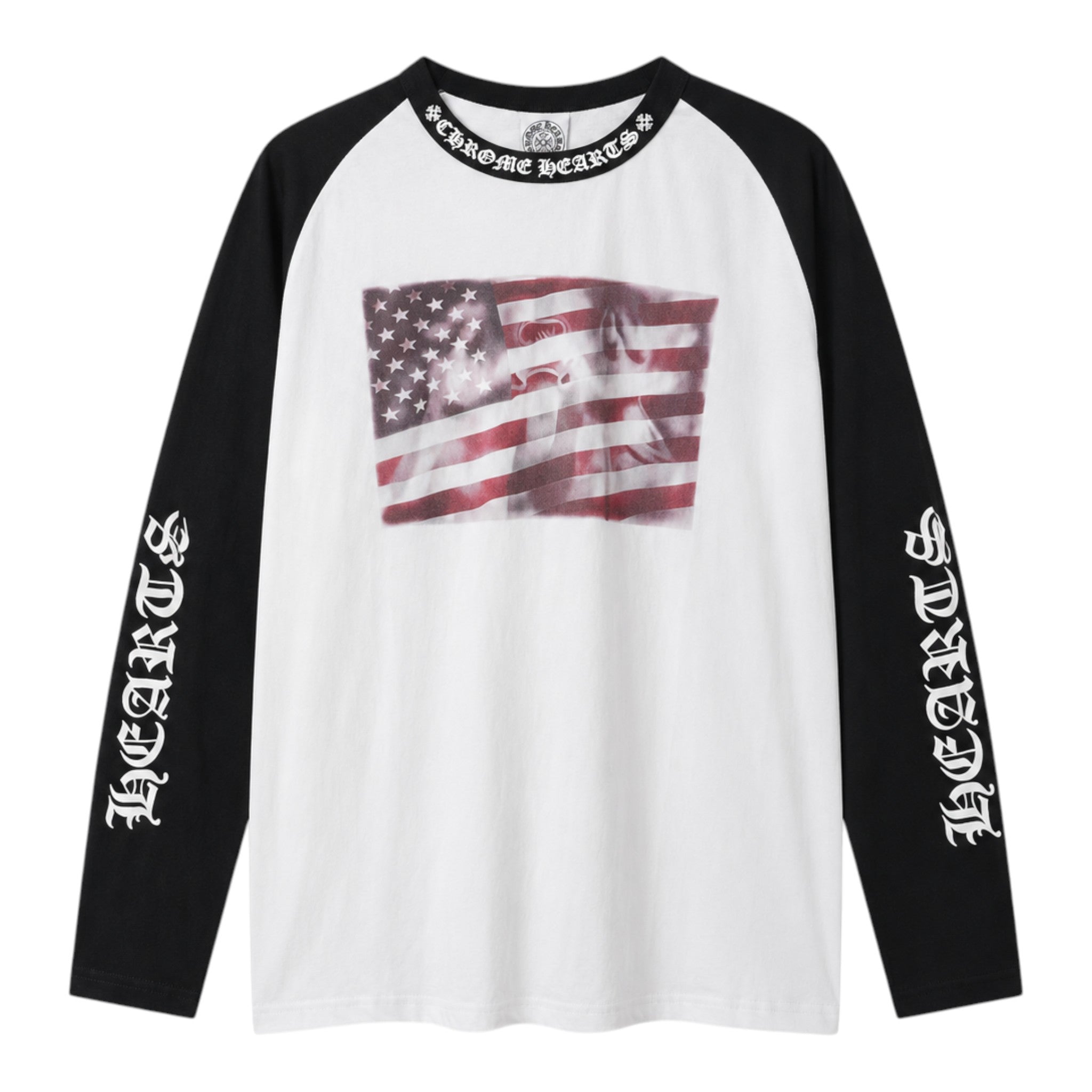 Chrome Hearts American Flag Raglan Long Sleeve Shirt