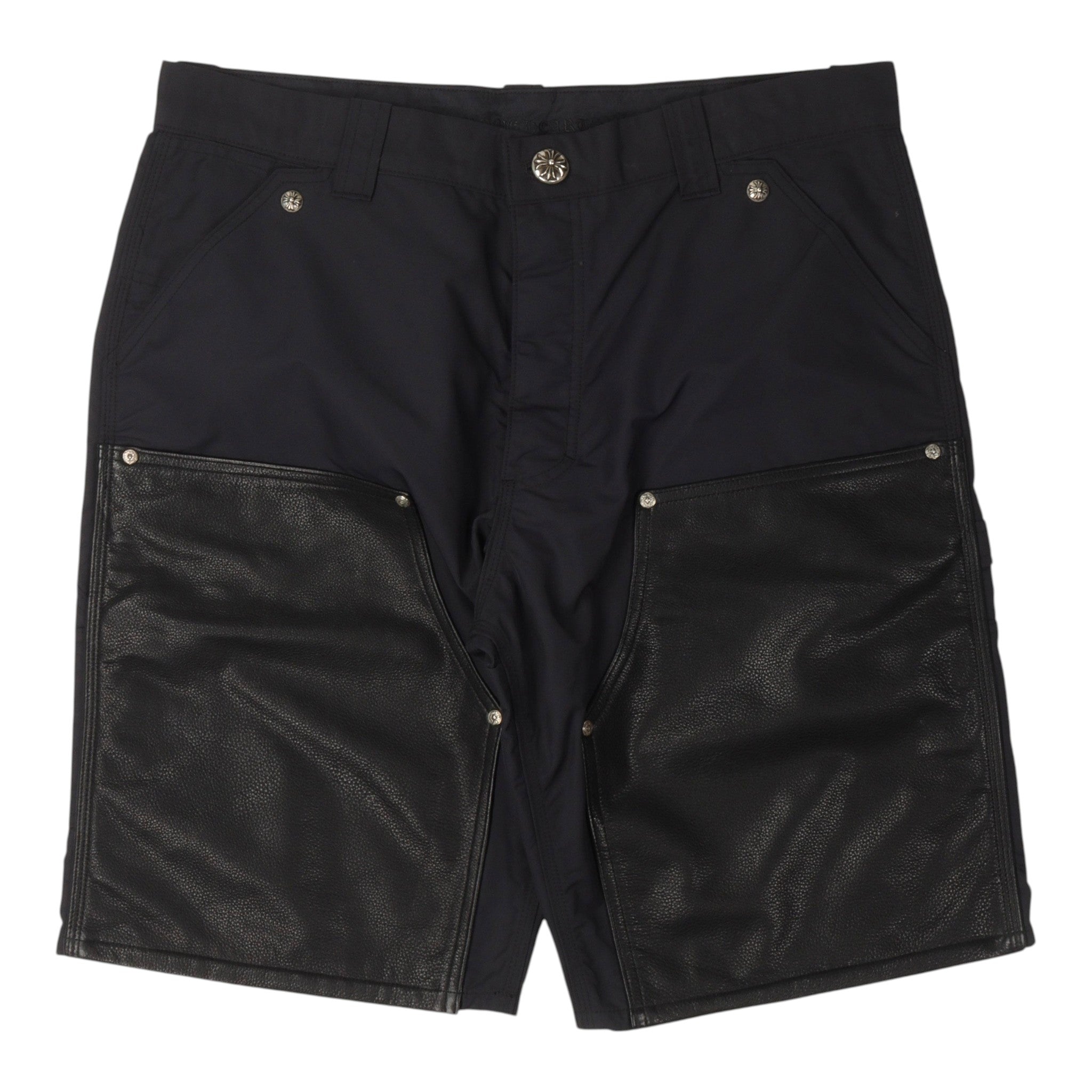 Chrome Hearts Leather Double Knee Nylon Carpenter Shorts