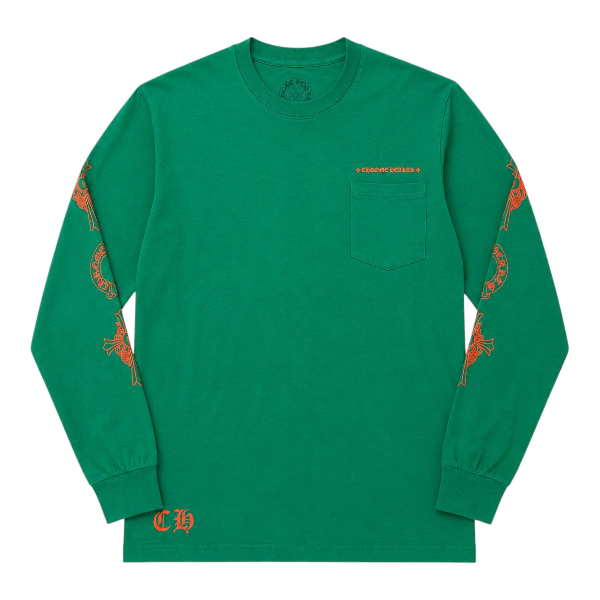 Chrome Hearts Horseshoe L/S T-Shirt (Green/Orange)