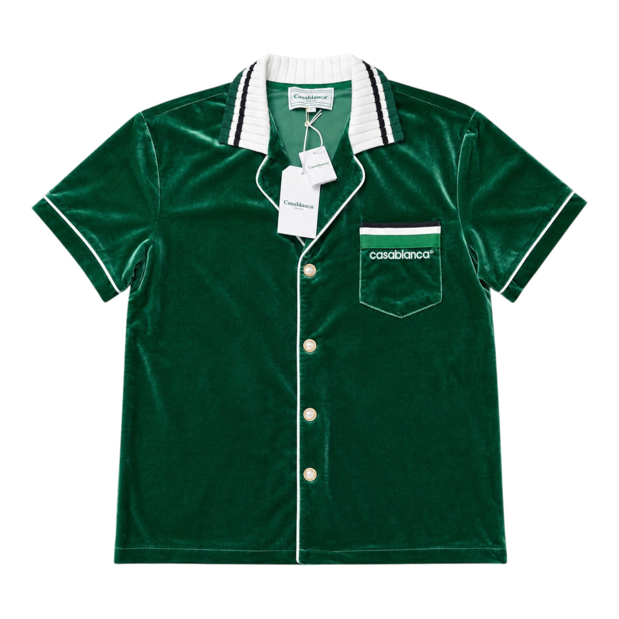 Casablanca Short-Sleeved Velour Shirt
