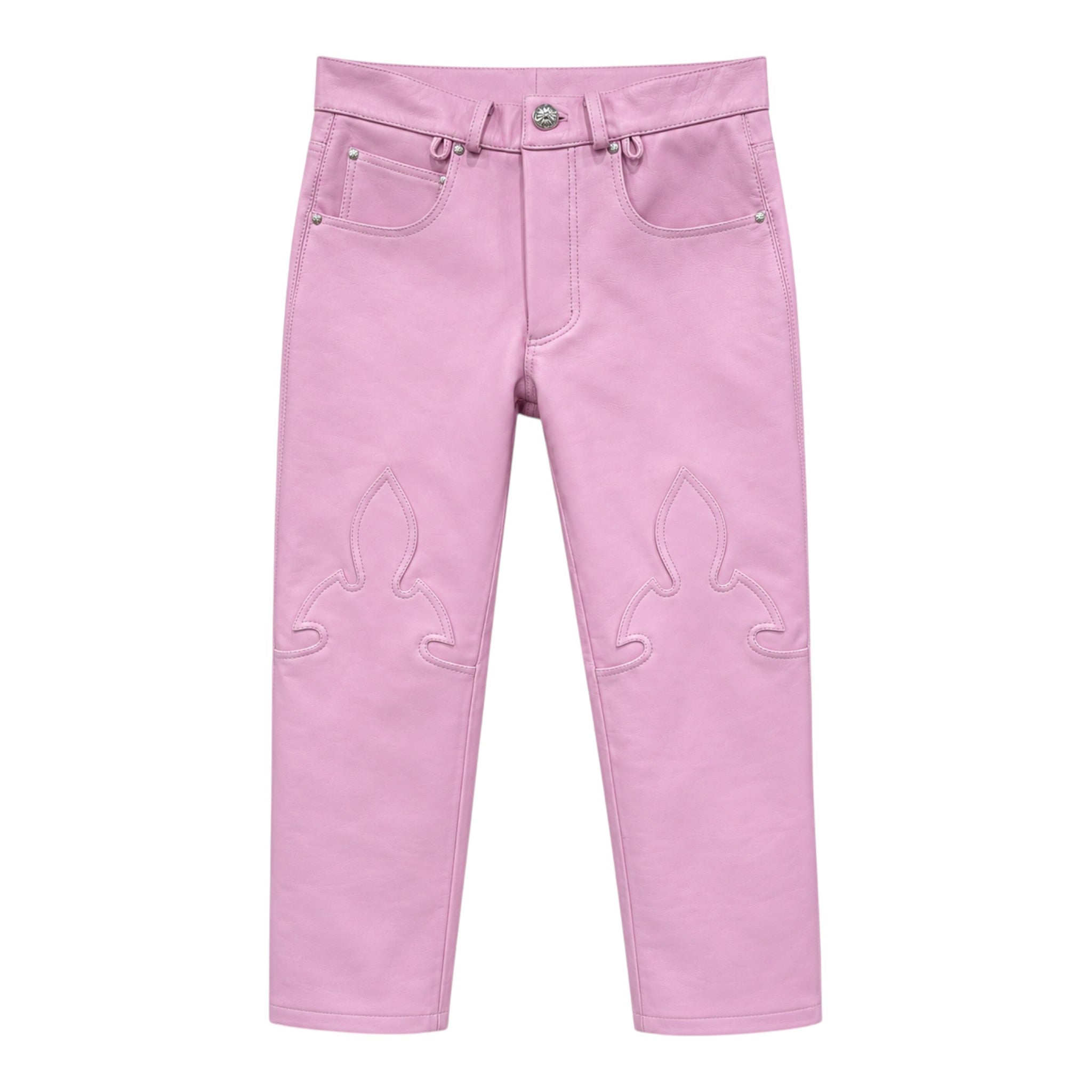 Chrome Hearts Leather Fleur Knee Pants