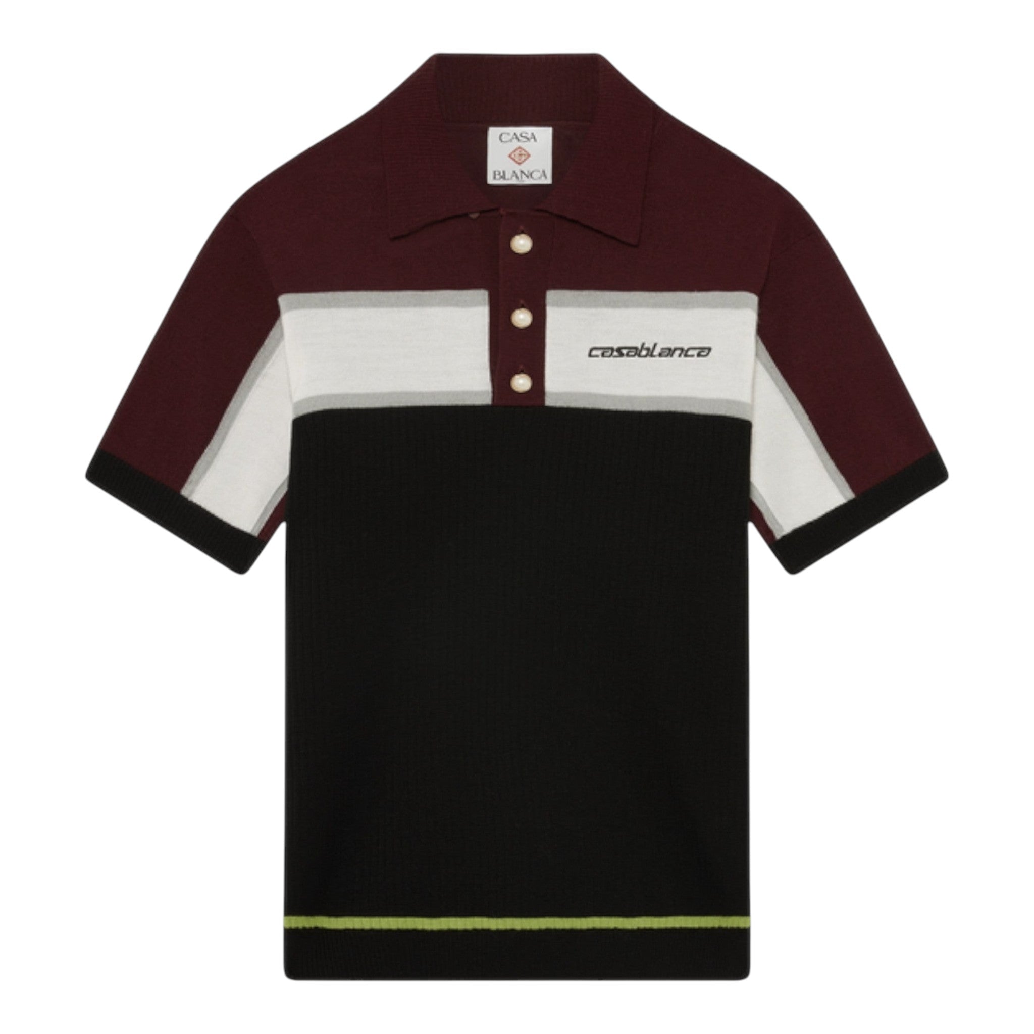 Stripe Merino Knit Polo