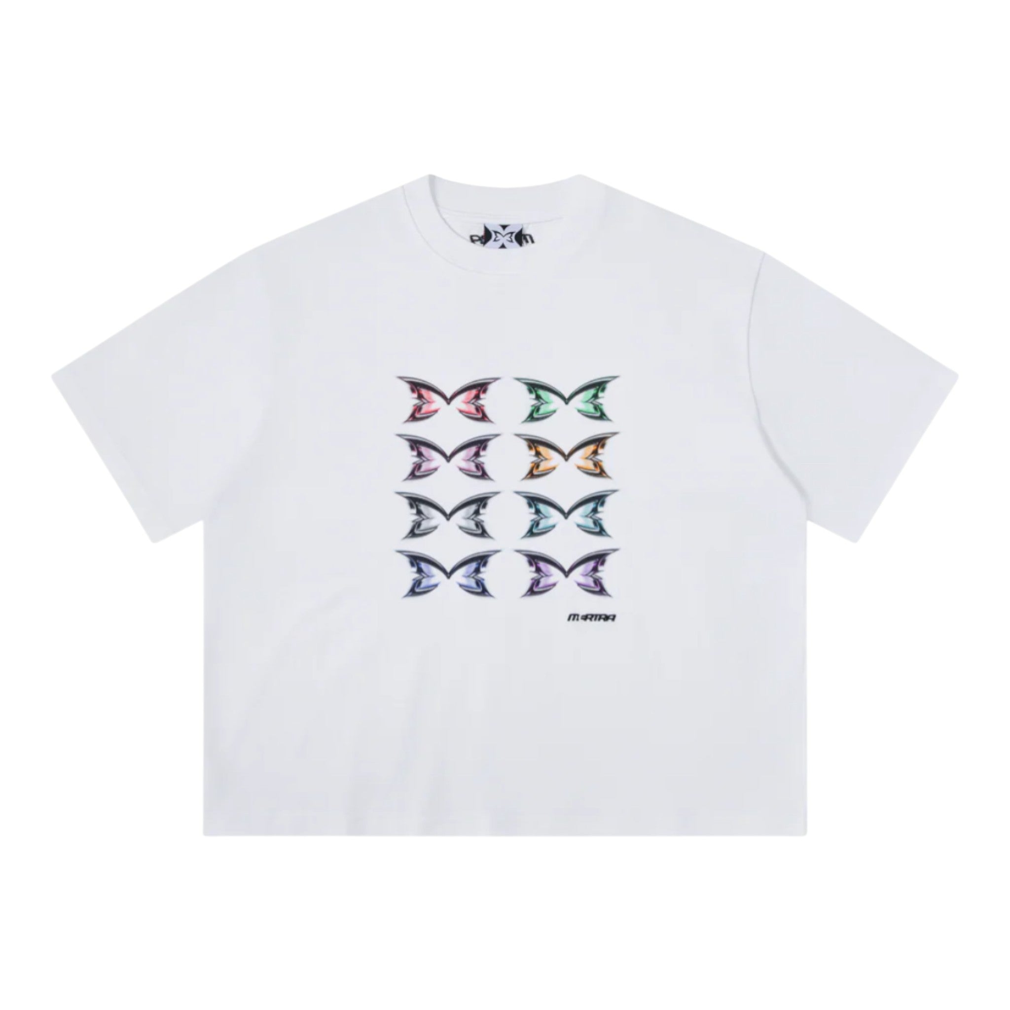 Stacked Logo Tee Black - White