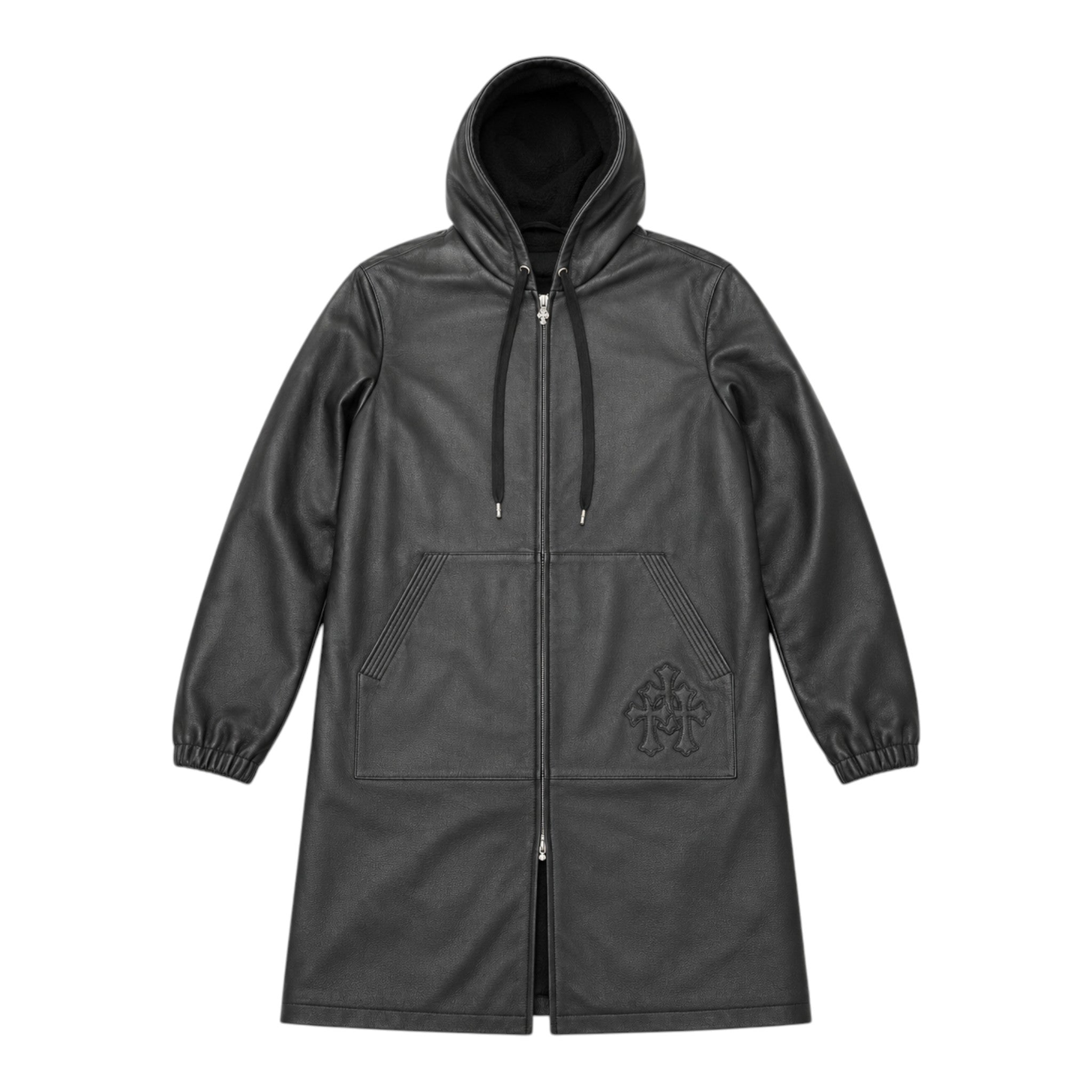 Chrome Hearts FW24 Fleur De Lis Leather Trench Coat