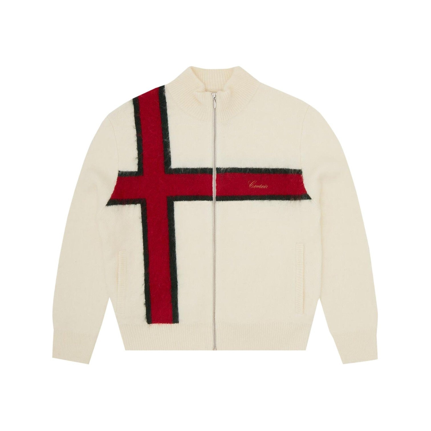 Men's Lux Knit Zip Up Jacket Cream