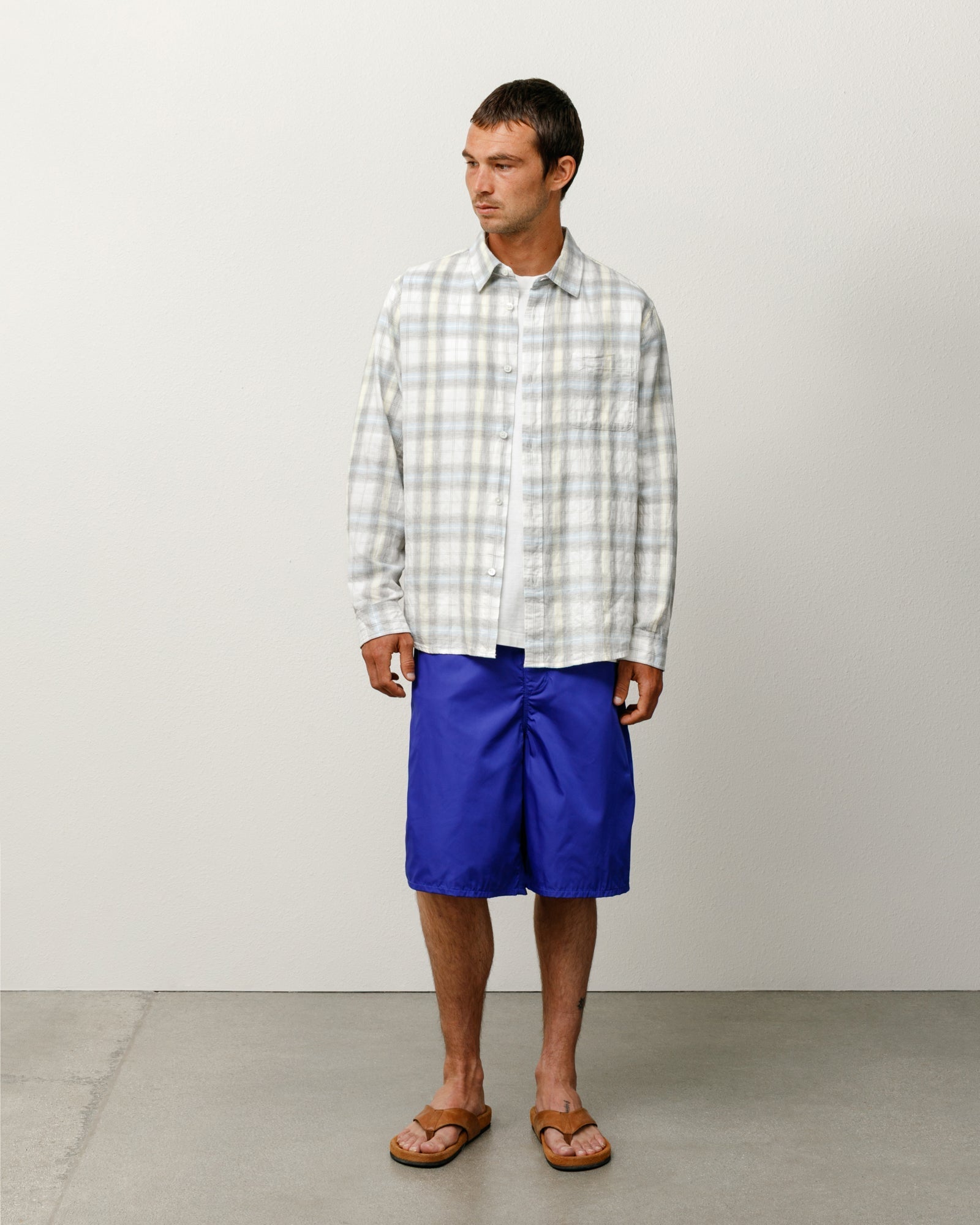 Stussy Men's Beach Plaid Shirt Off White