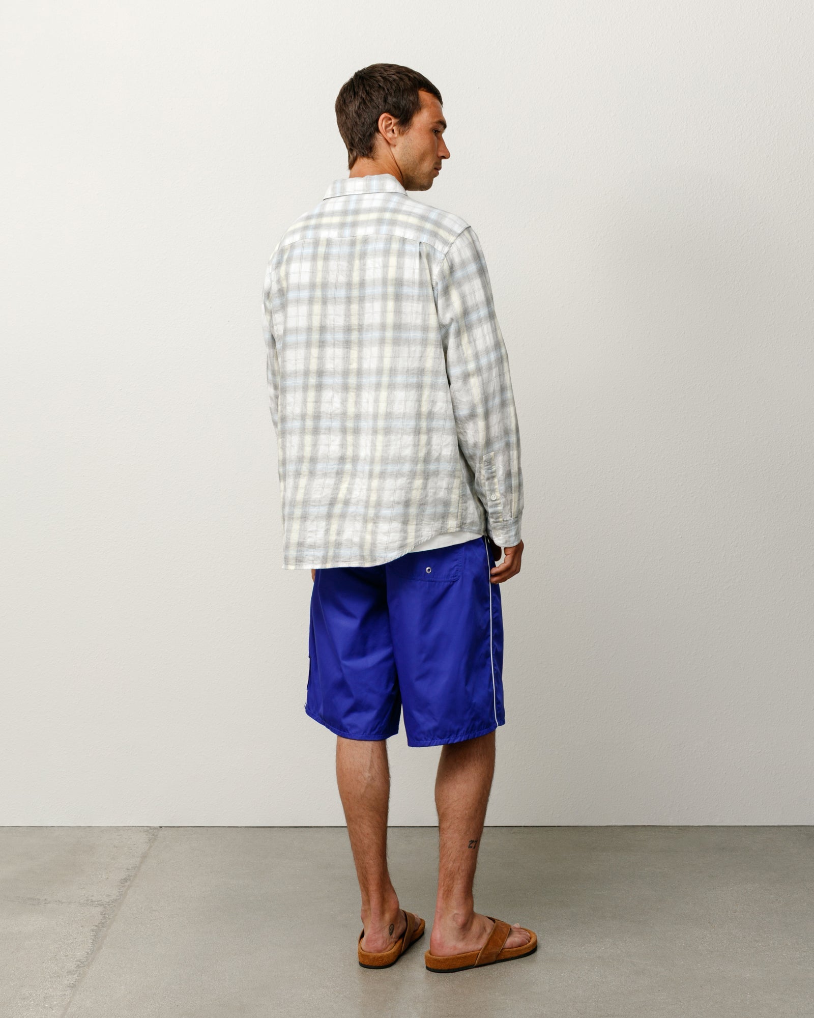 Stussy Men's Beach Plaid Shirt Off White
