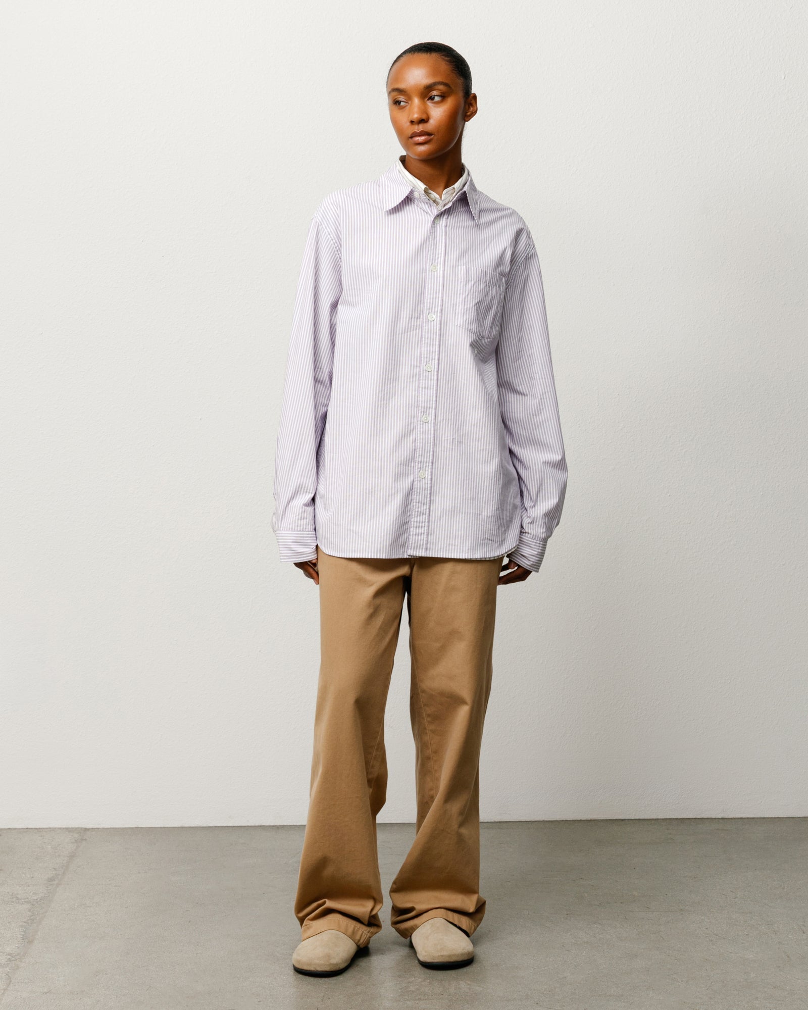 Stussy Men's Standard Shirt Purple Stripe