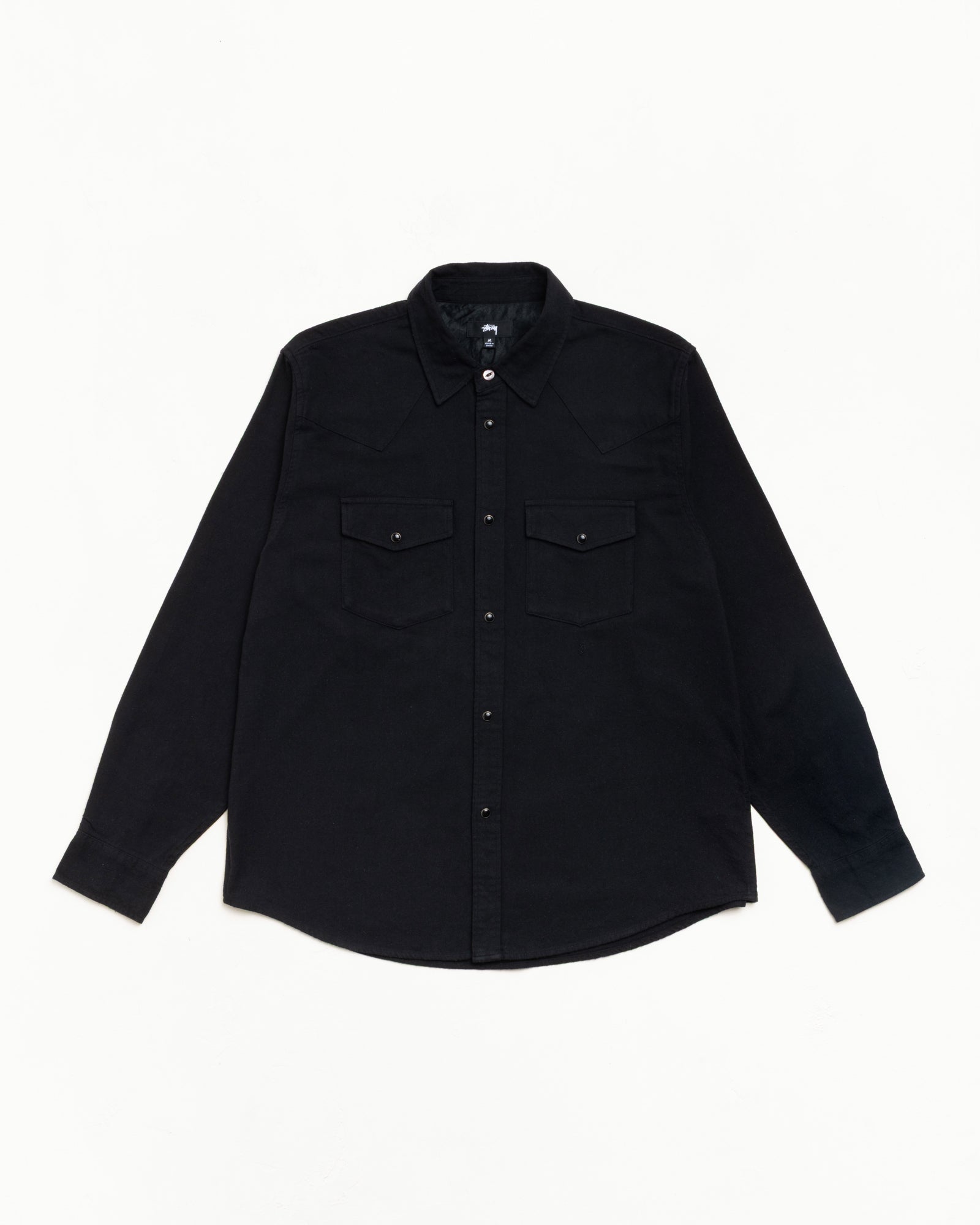 Stussy Men's Cotton Silk Western Shirt Black