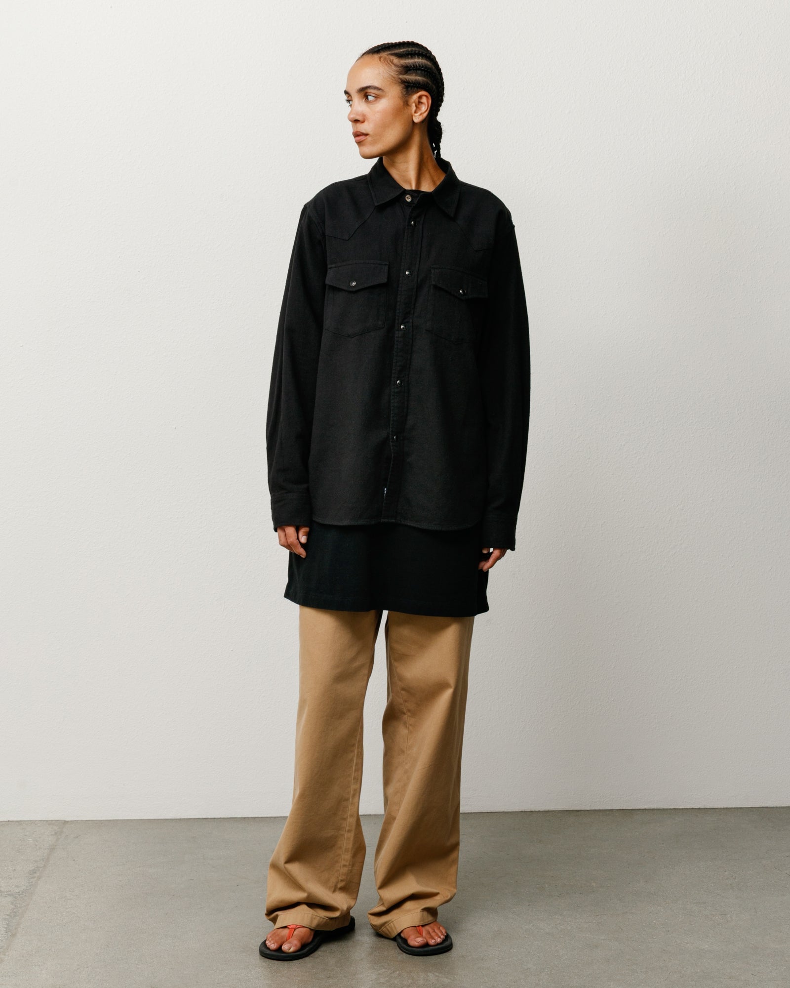 Stussy Men's Cotton Silk Western Shirt Black