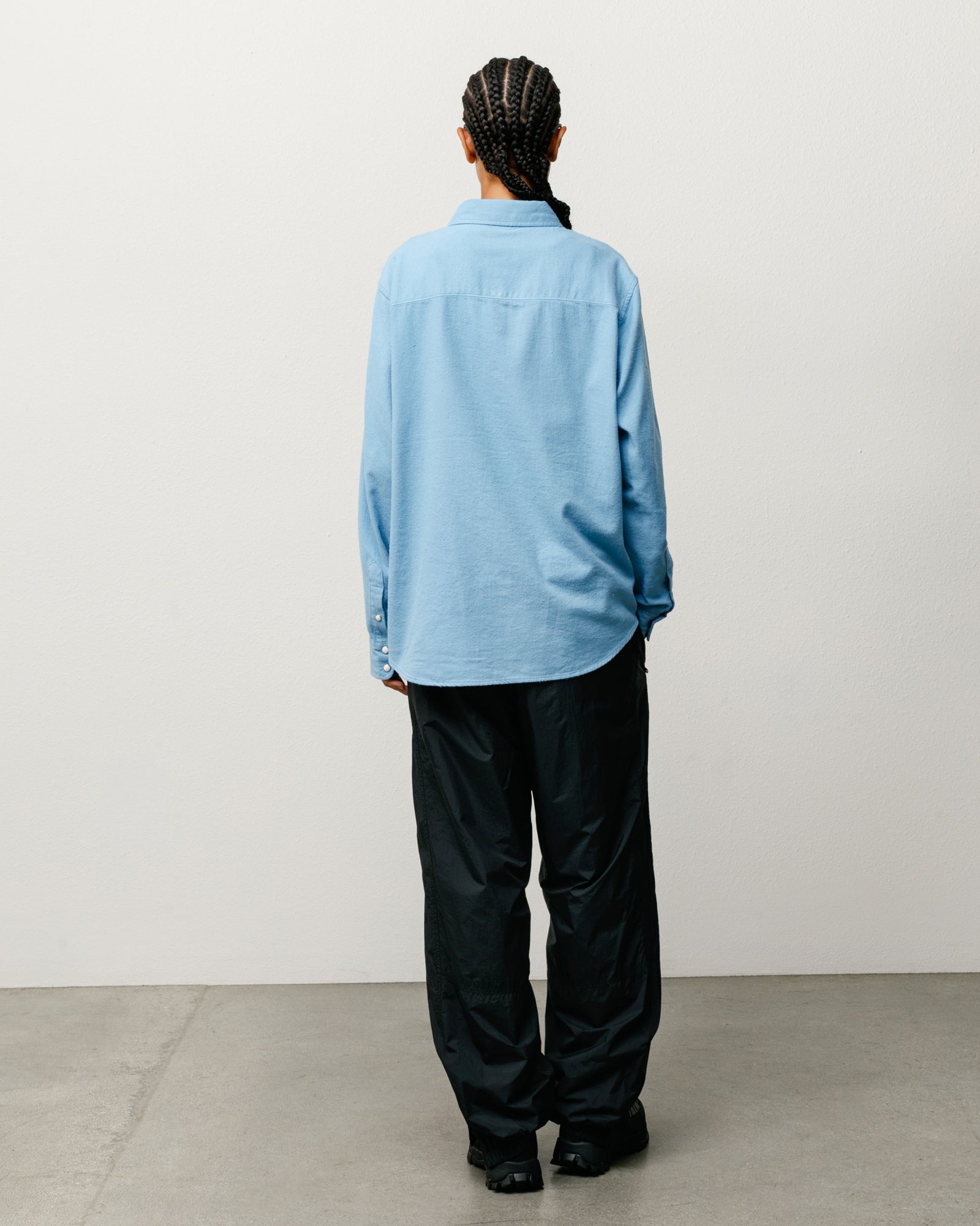 Stussy Unisex Cotton Silk Western Shirt Blue