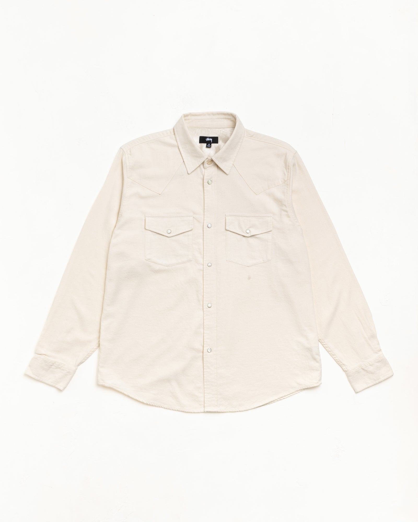 Stussy Men's Cotton Silk Western Shirt Off White