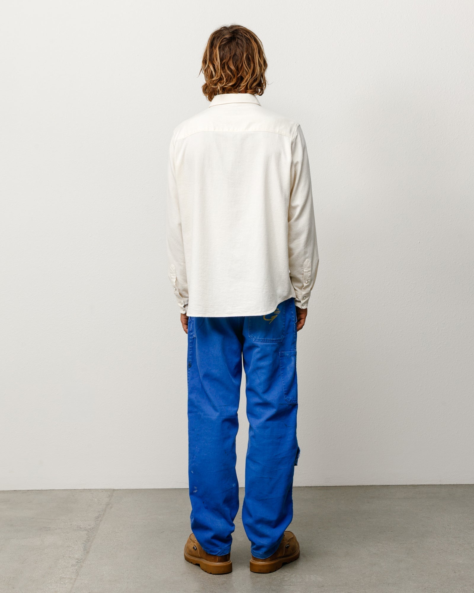 Stussy Men's Cotton Silk Western Shirt Off White