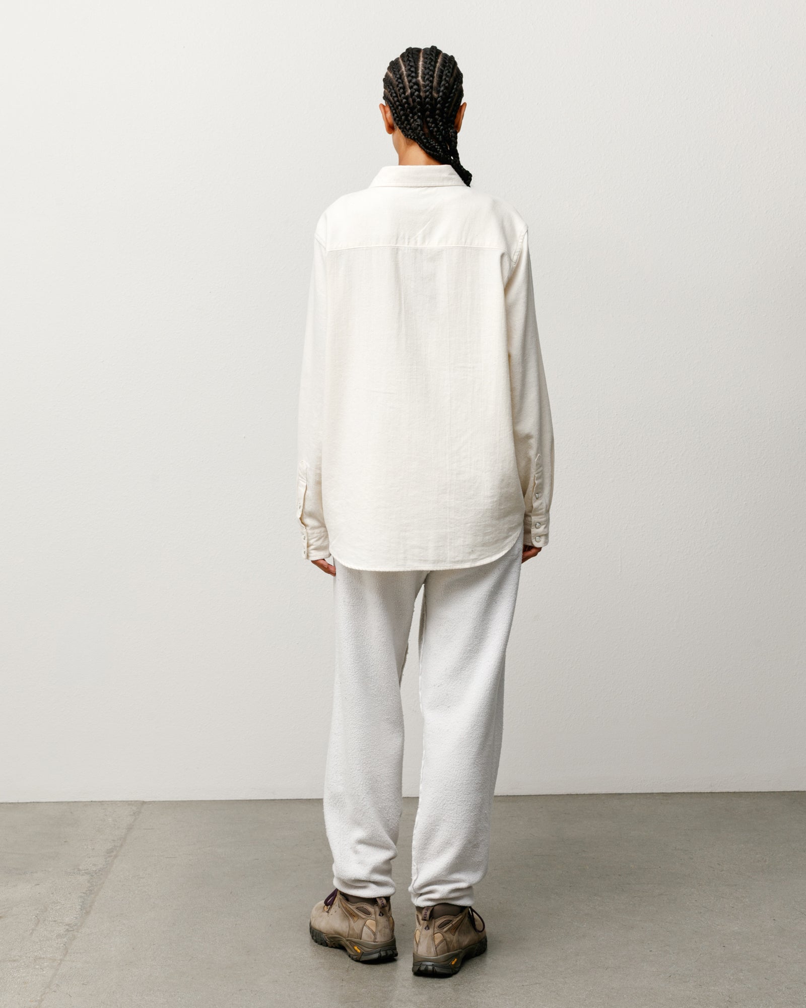 Stussy Men's Cotton Silk Western Shirt Off White