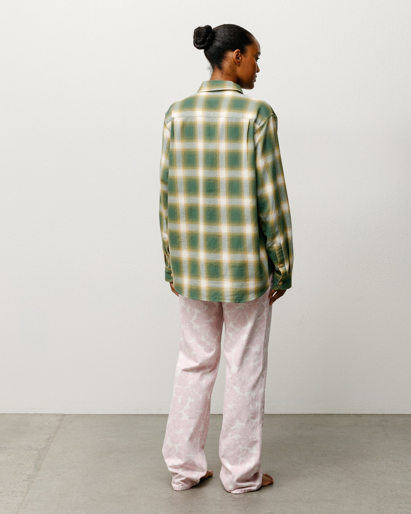 Stussy Men's Beach Ombre Plaid Shirt Green