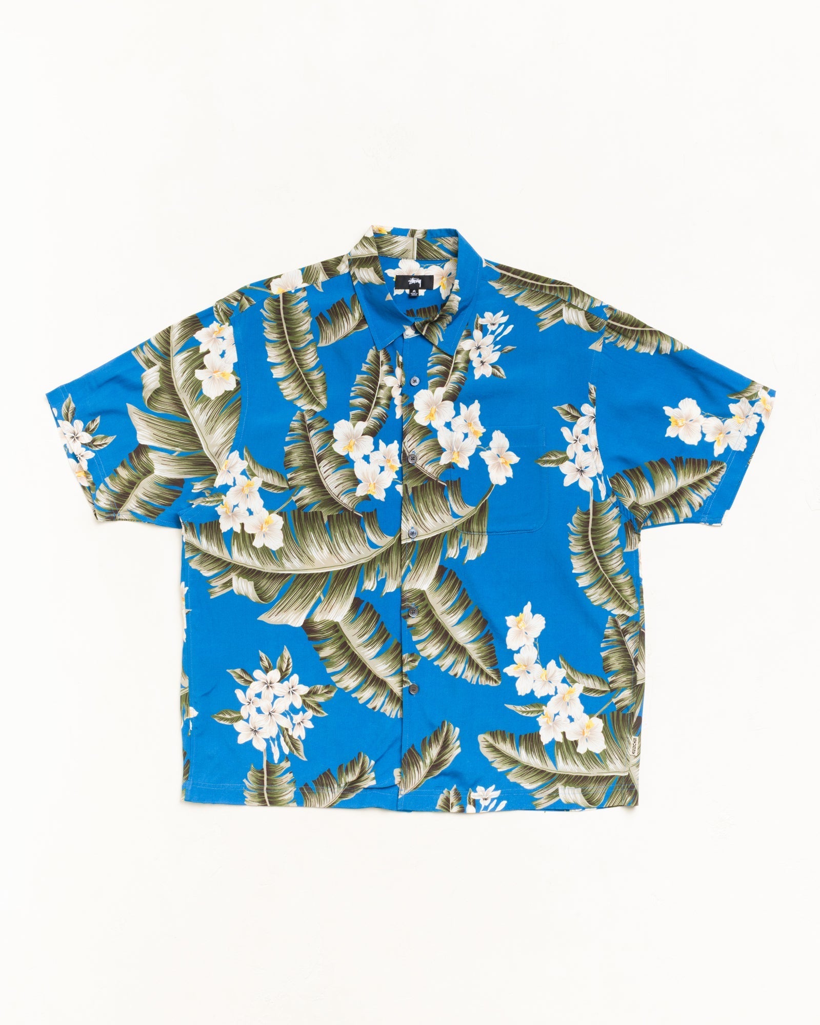 Stussy Unisex Hawaiian Floral SS Shirt Blue