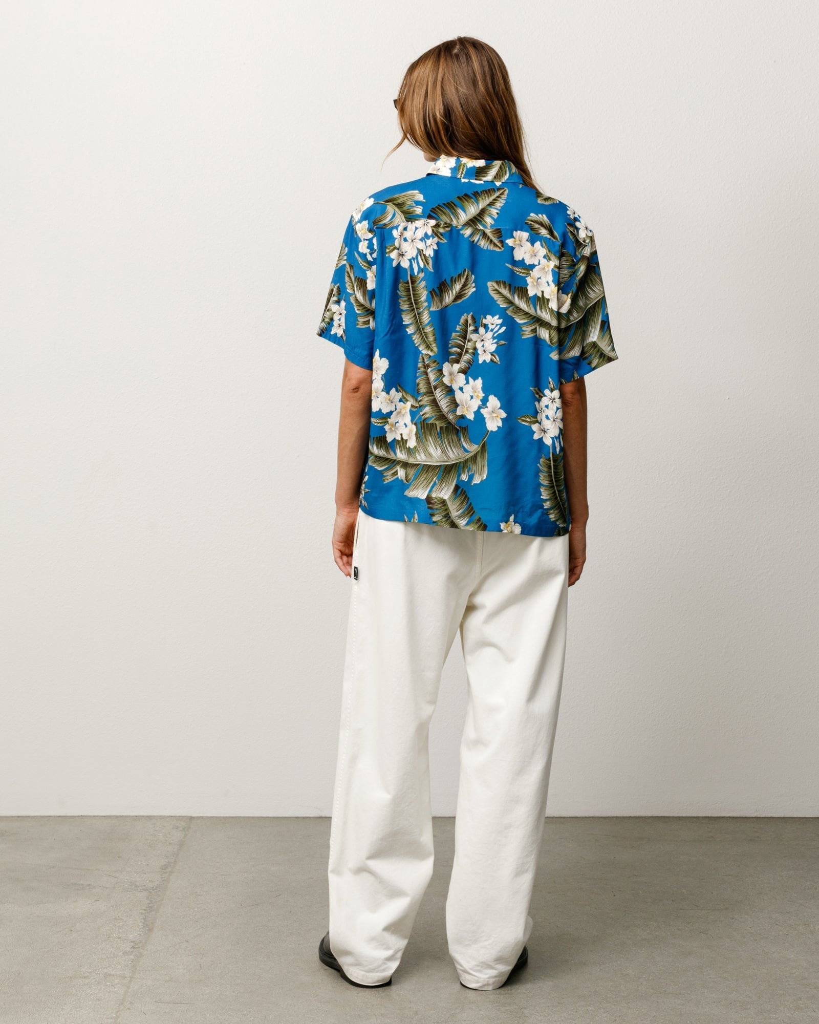Stussy Unisex Hawaiian Floral SS Shirt Blue