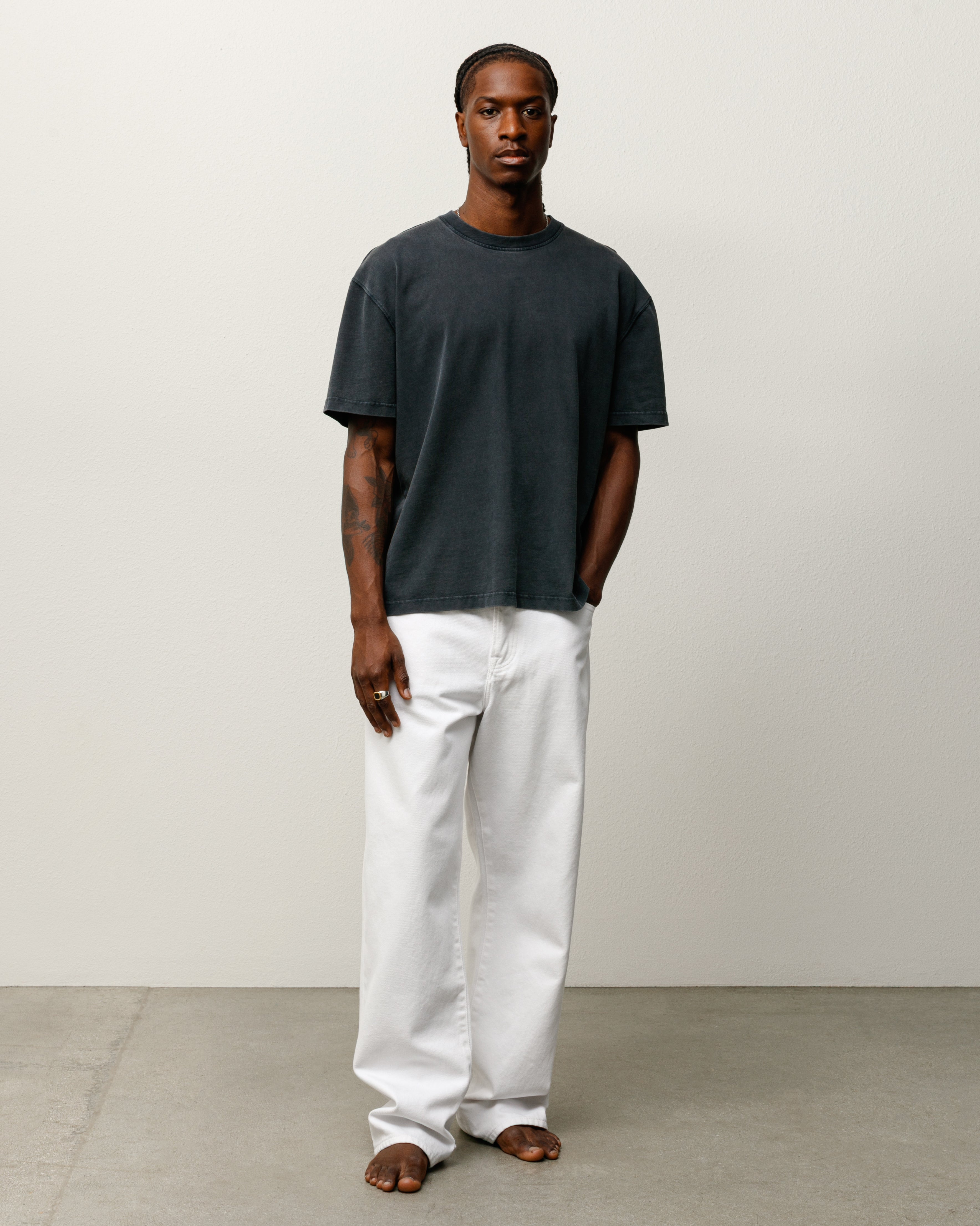 Stussy Men's Garment Dyed SS Tee Faded Black