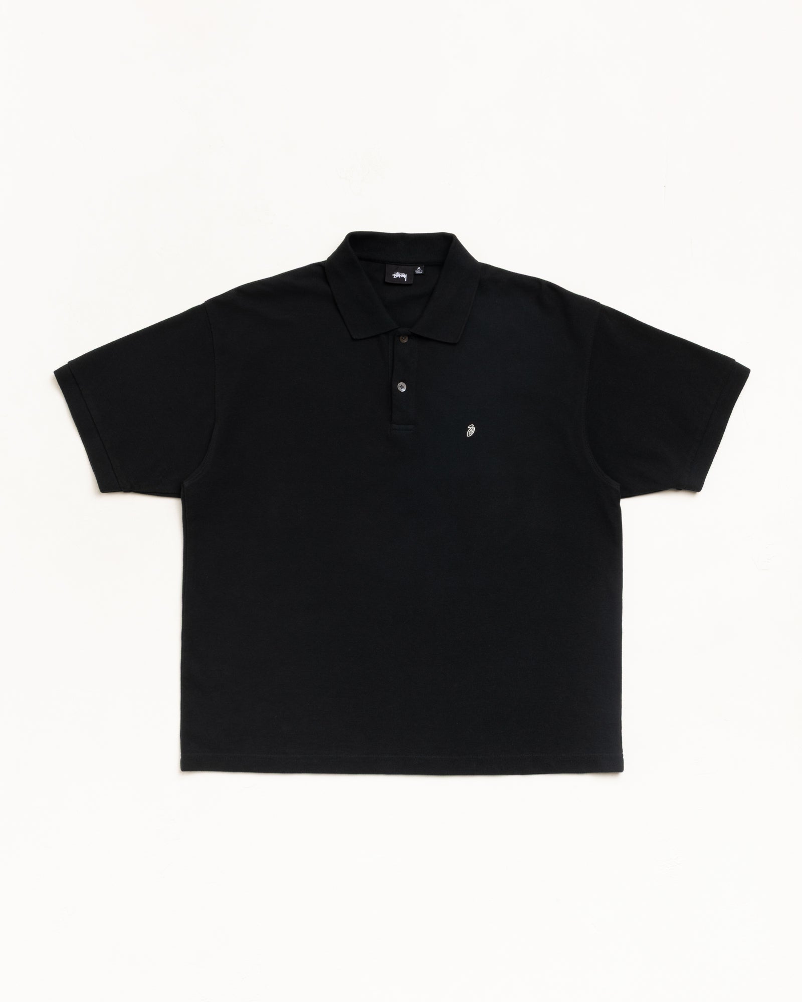 Stussy Unisex Classic Pique Polo Black