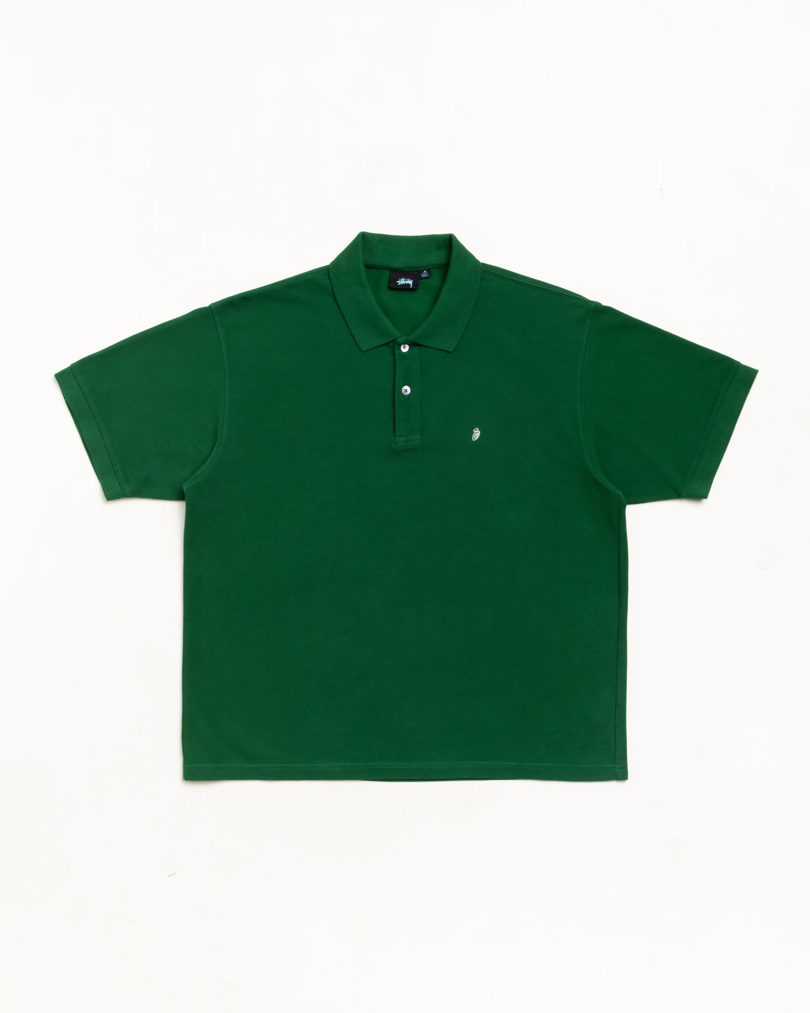 Stussy Men's Classic Pique Polo Pine