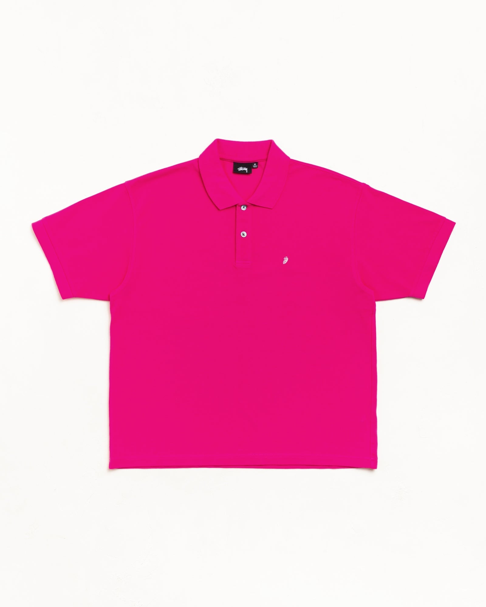 Stussy Unisex Classic Pique Polo Pink