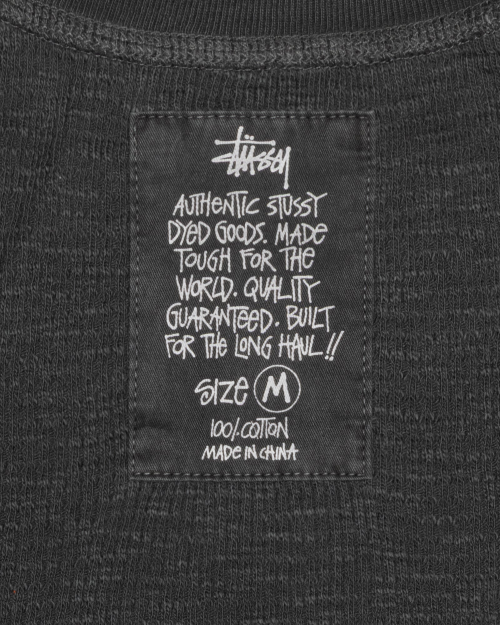 Stussy Unisex Pigment Dyed SS Thermal Faded Black