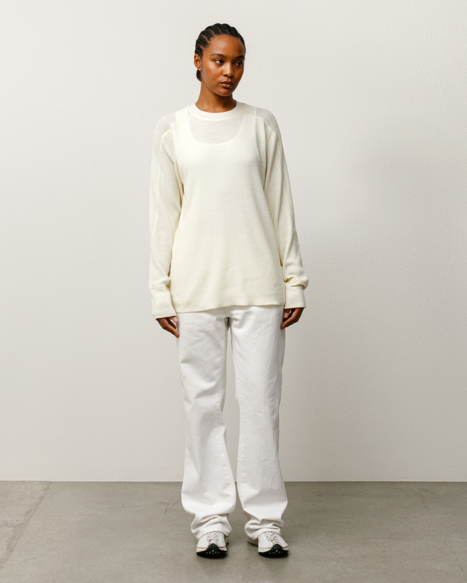 Stussy Unisex Wool LS Thermal Ecru