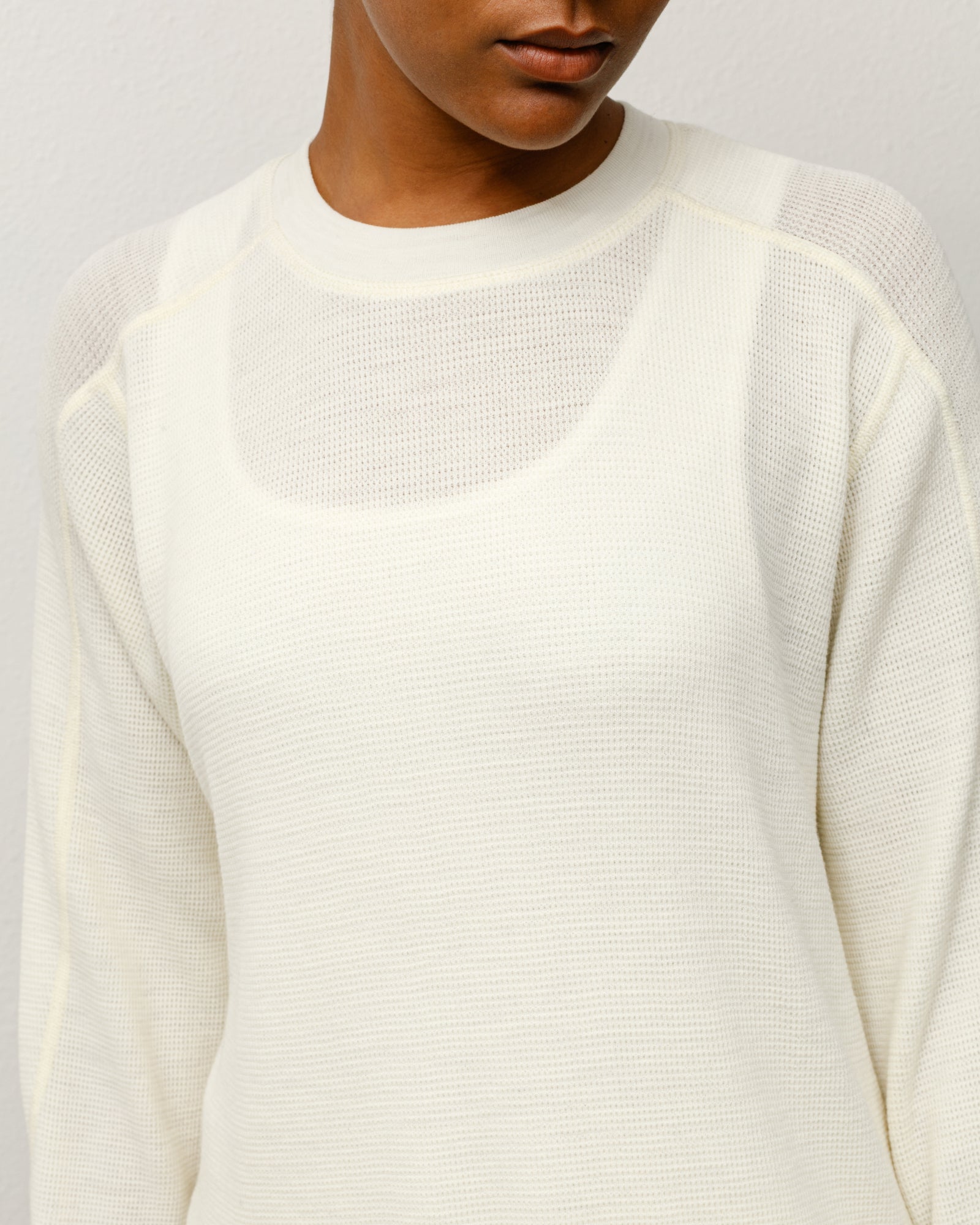 Stussy Unisex Wool LS Thermal Ecru
