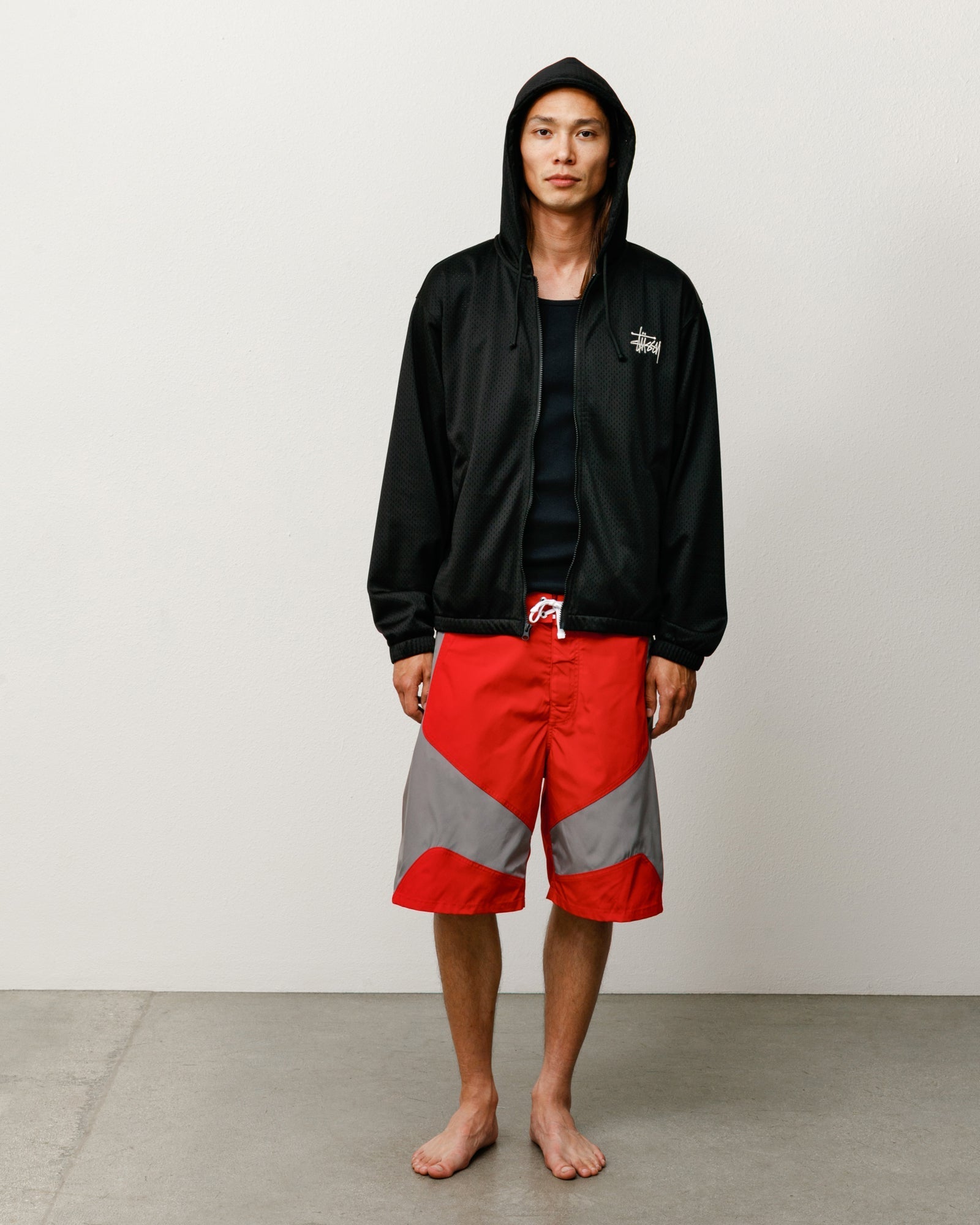 Stussy Men's Athletic Mesh Zip Hoodie Black