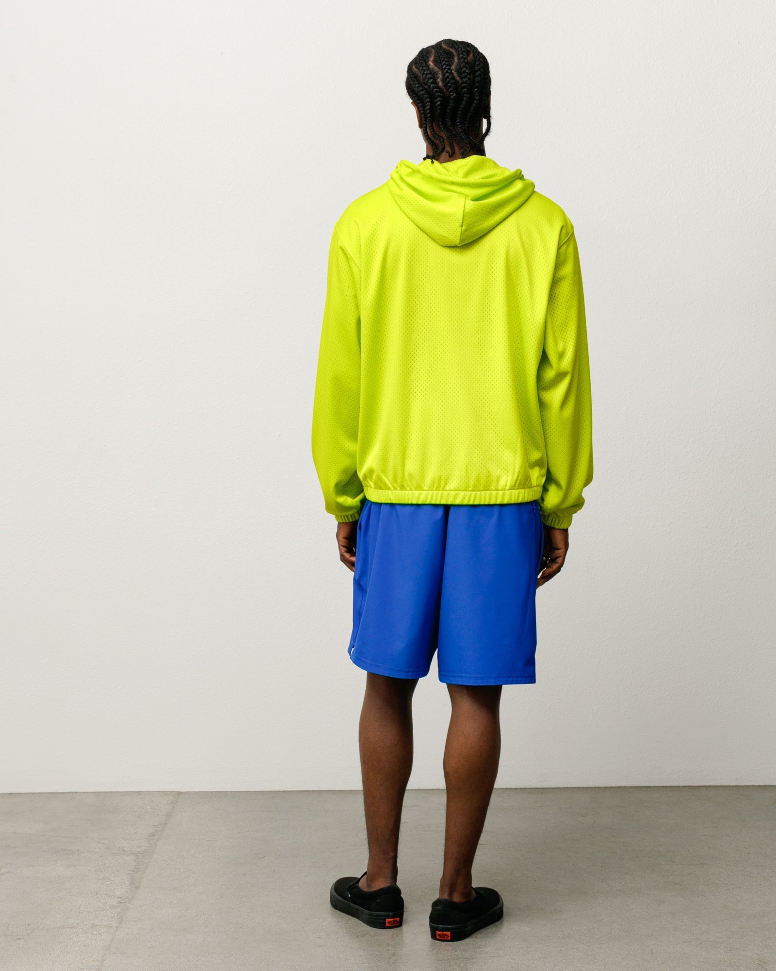 Stussy Men's Athletic Mesh Zip Hoodie Safety Green