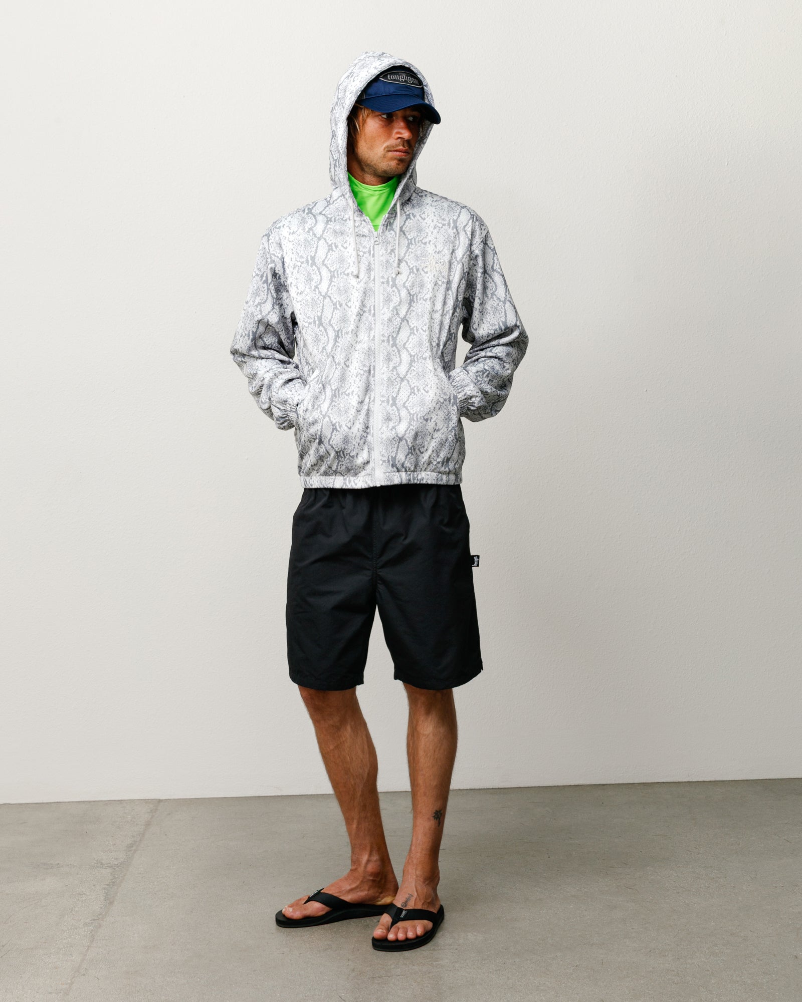 Stussy Men's Athletic Mesh Zip Hoodie Snake