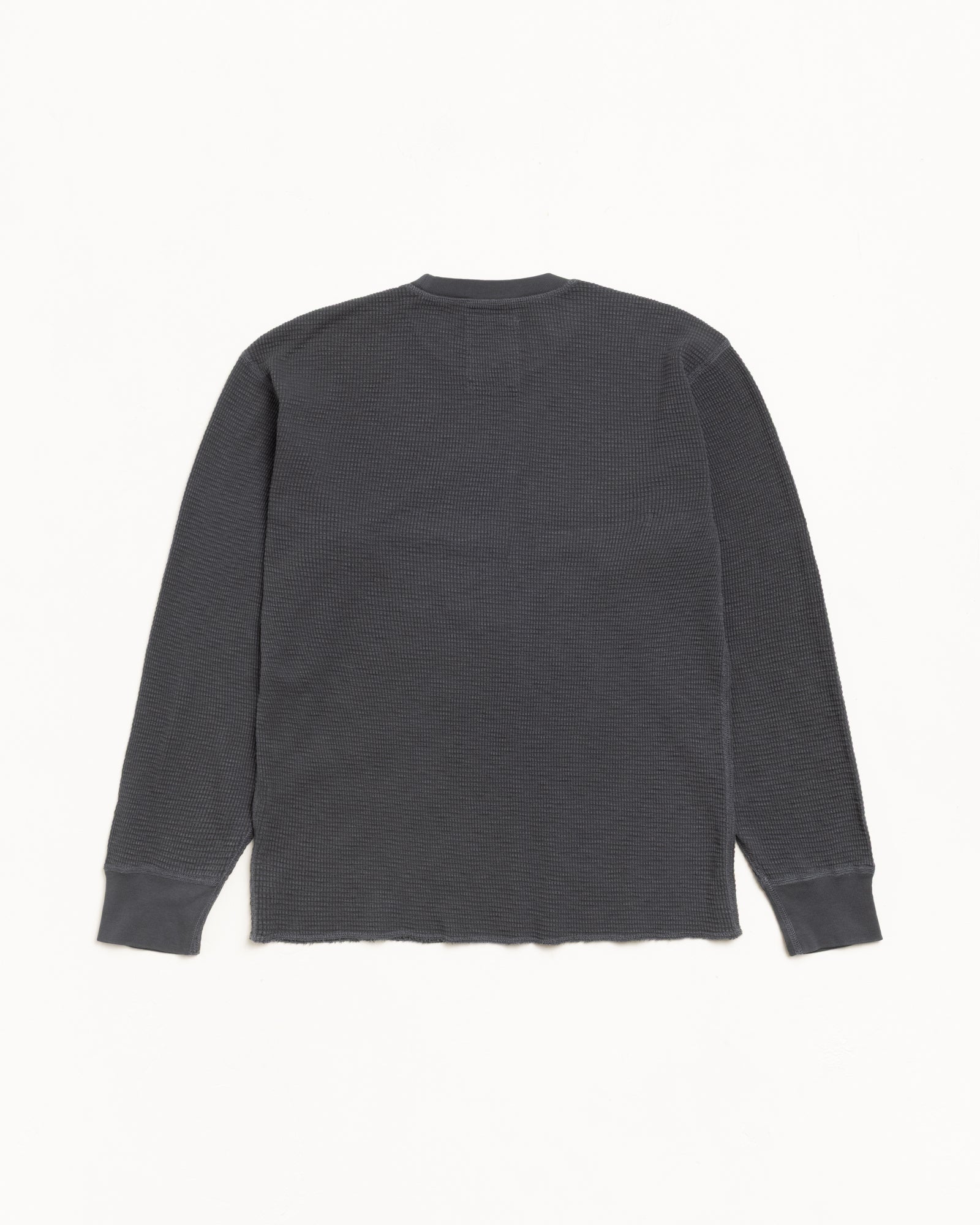 Stussy Men's Pigment Dyed LS Thermal Faded Black