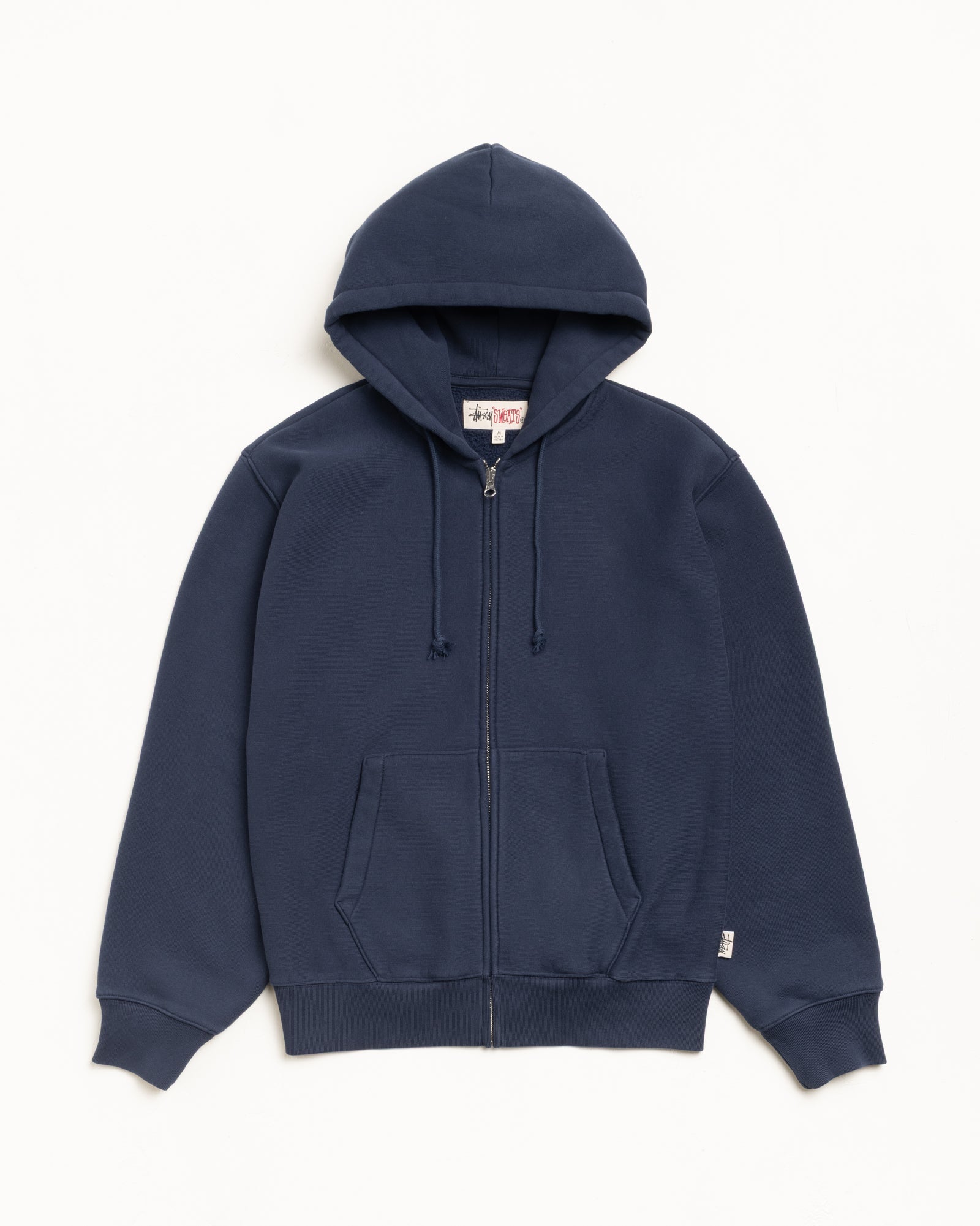Stussy Unisex Fleece Zip Hoodie Navy
