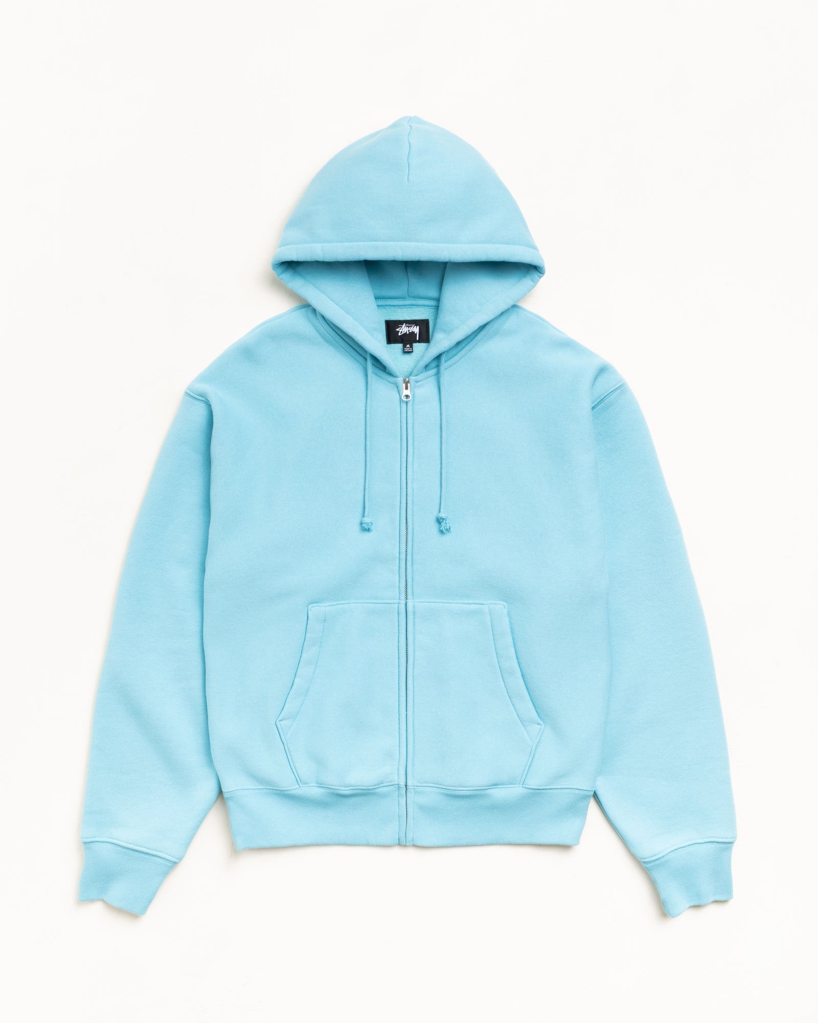 Stussy Men's Cursive Applique Zip Hoodie Aqua