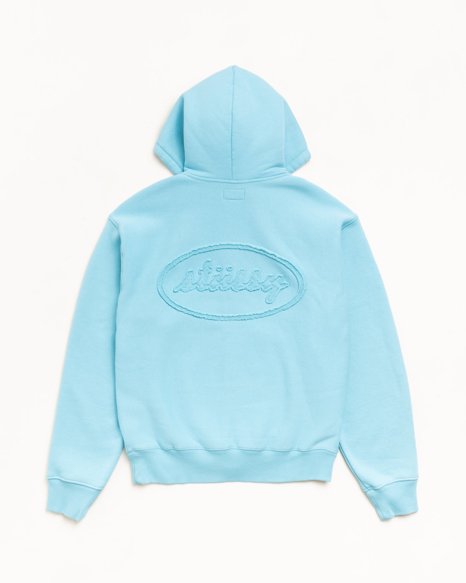 Stussy Men's Cursive Applique Zip Hoodie Aqua