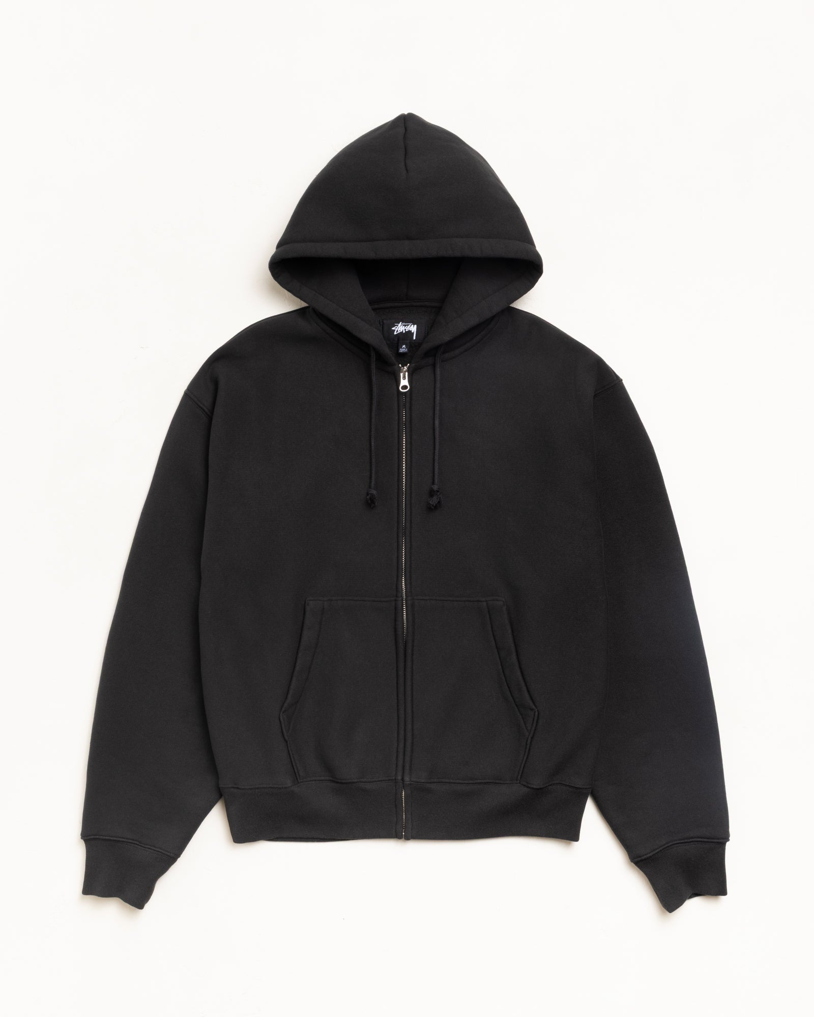 Stussy Men's Cursive Applique Zip Hoodie Black