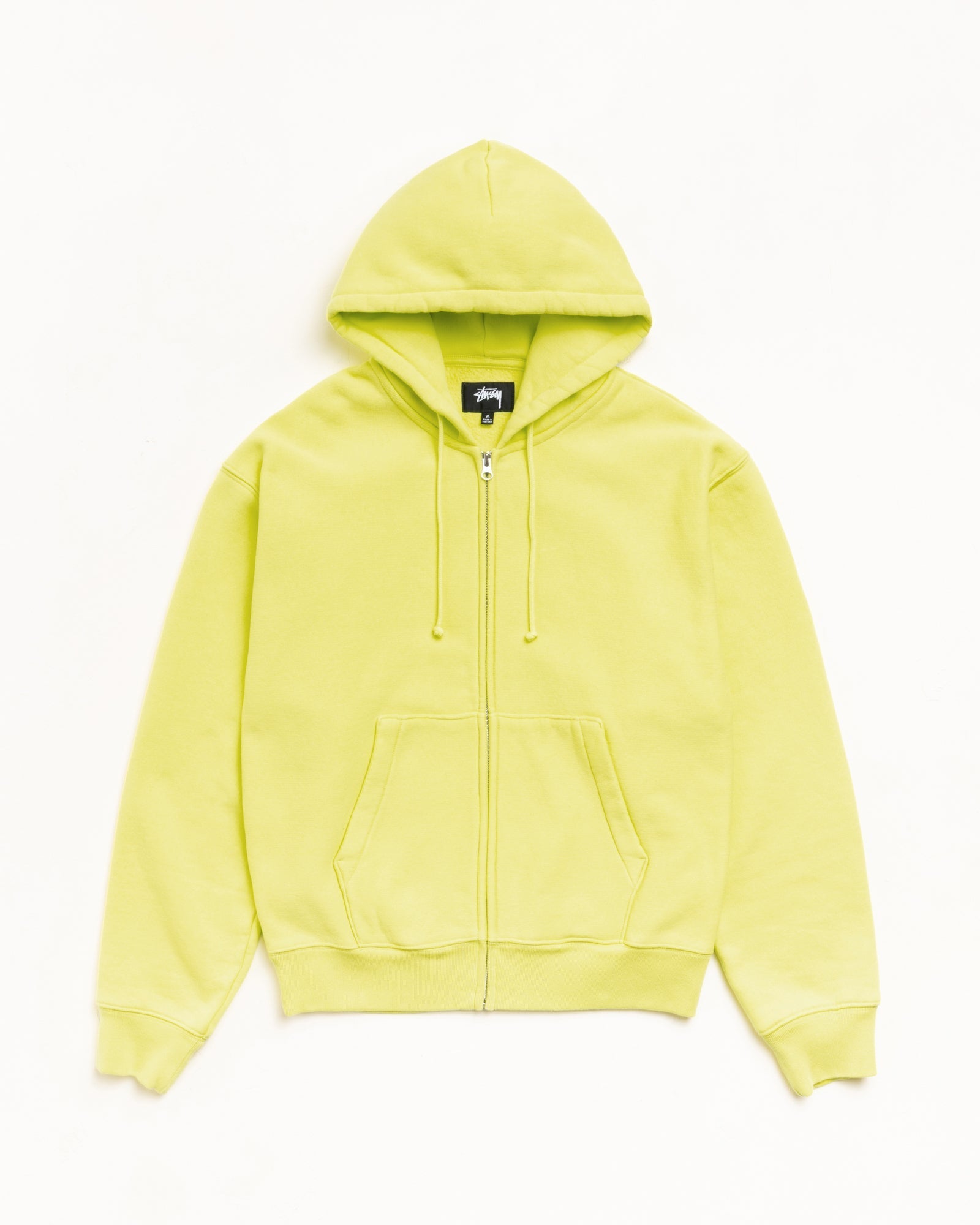 Stussy Men's Cursive Applique Zip Hoodie Lime