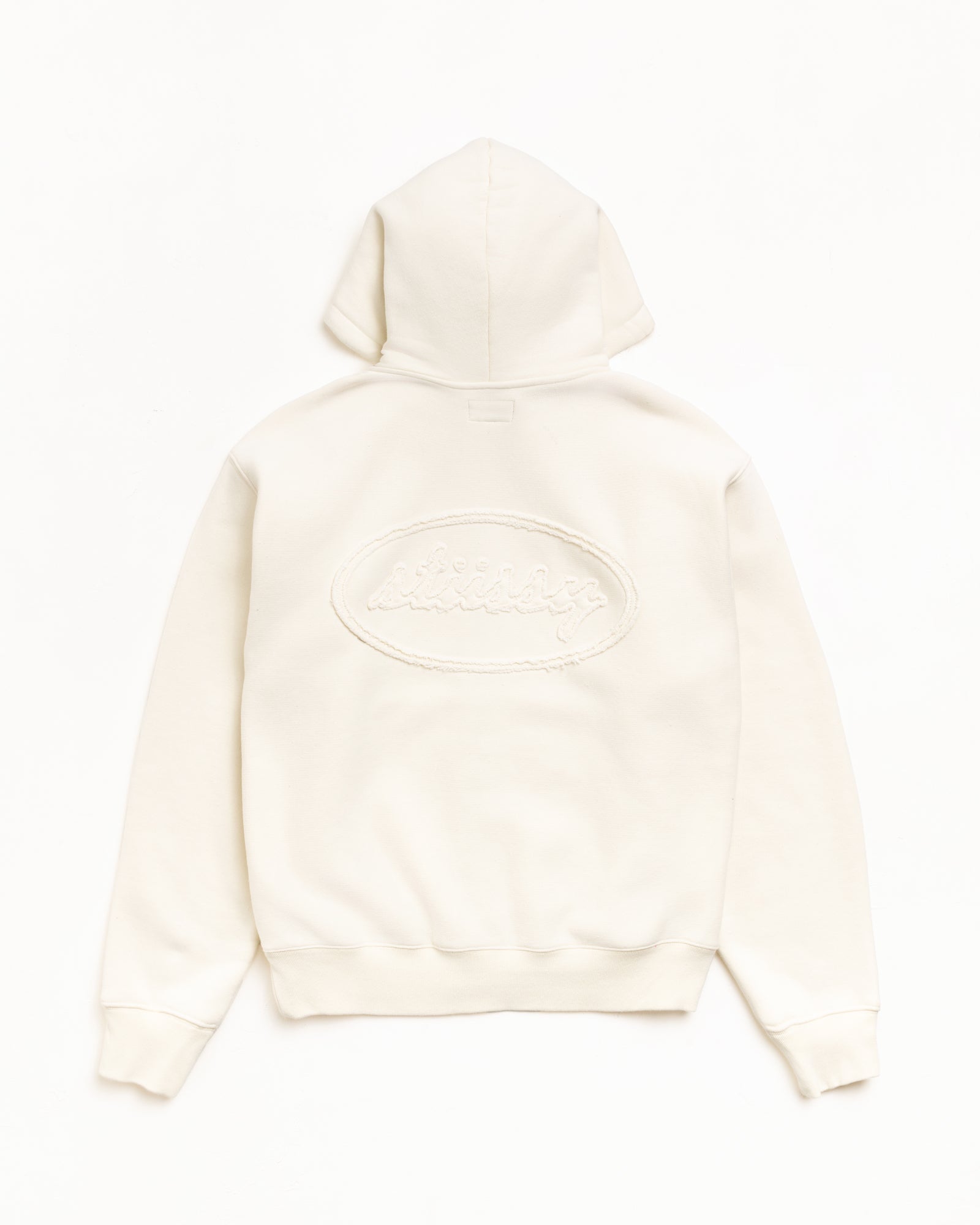 Stussy Unisex Cursive Applique Zip Hoodie Natural