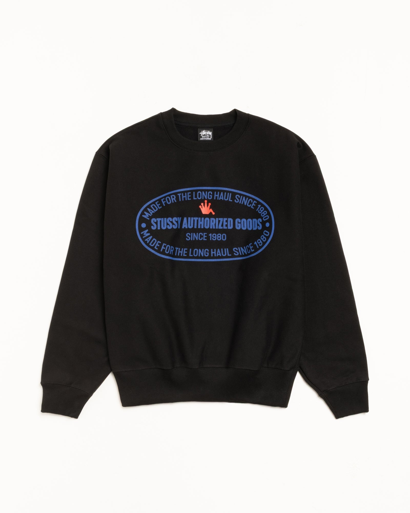 Stussy Unisex Authorized Crew Fleece Sweatshirt Black