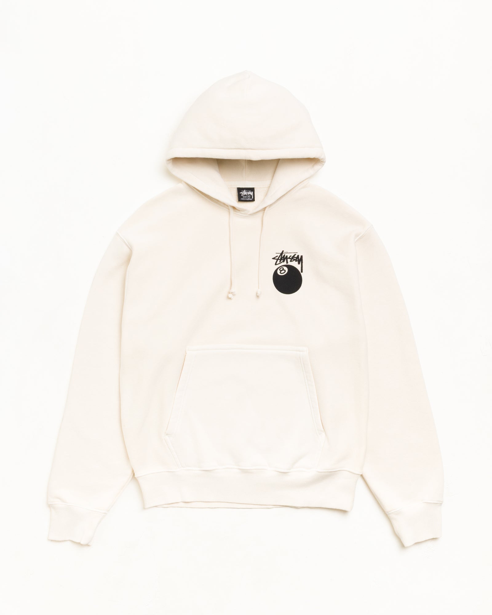 Stussy Unisex 8 Ball Hoodie Garment Dyed Bone