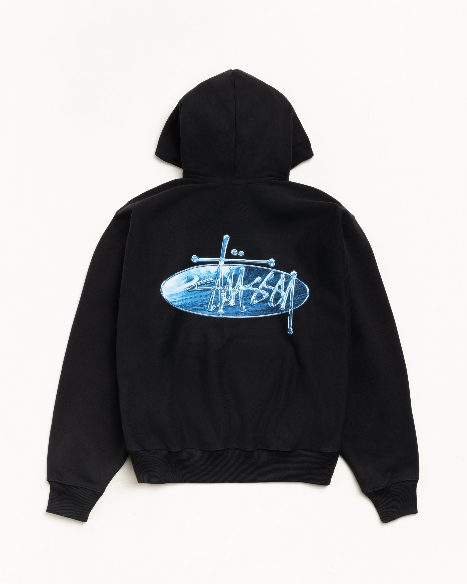 Stussy Unisex Wave Oval Hoodie Black