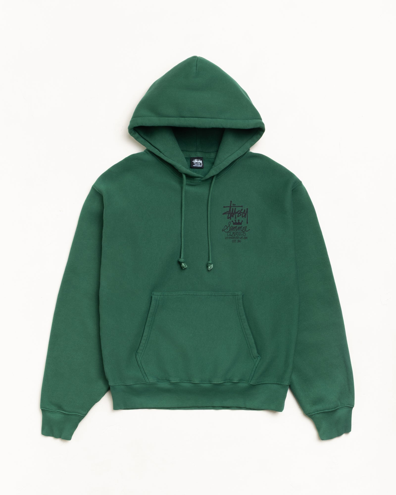 Stussy Men's Summer Classics Hoodie Garment Dyed Pine