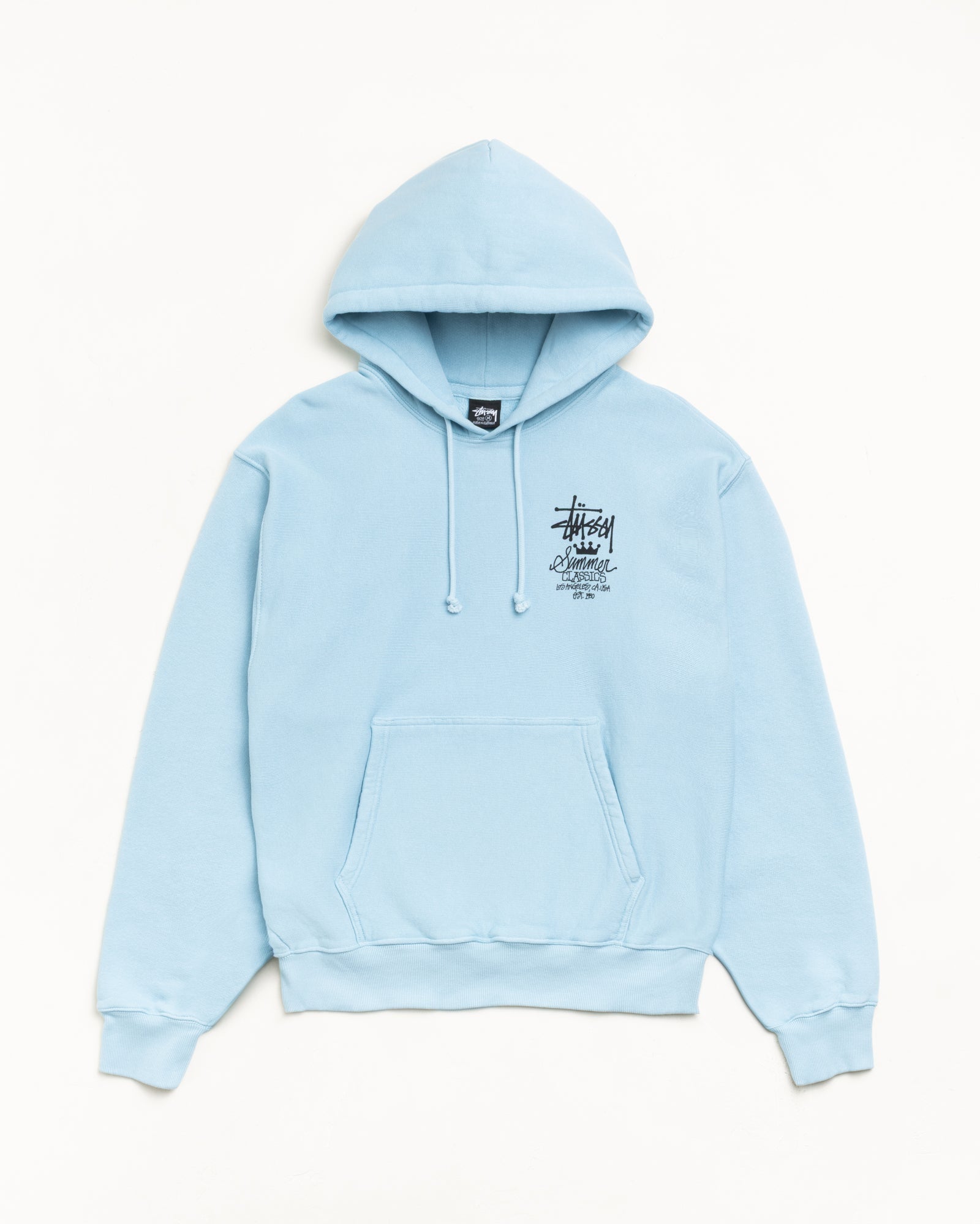 Stussy Unisex Summer Classics Garment Dyed Hoodie Sky Blue