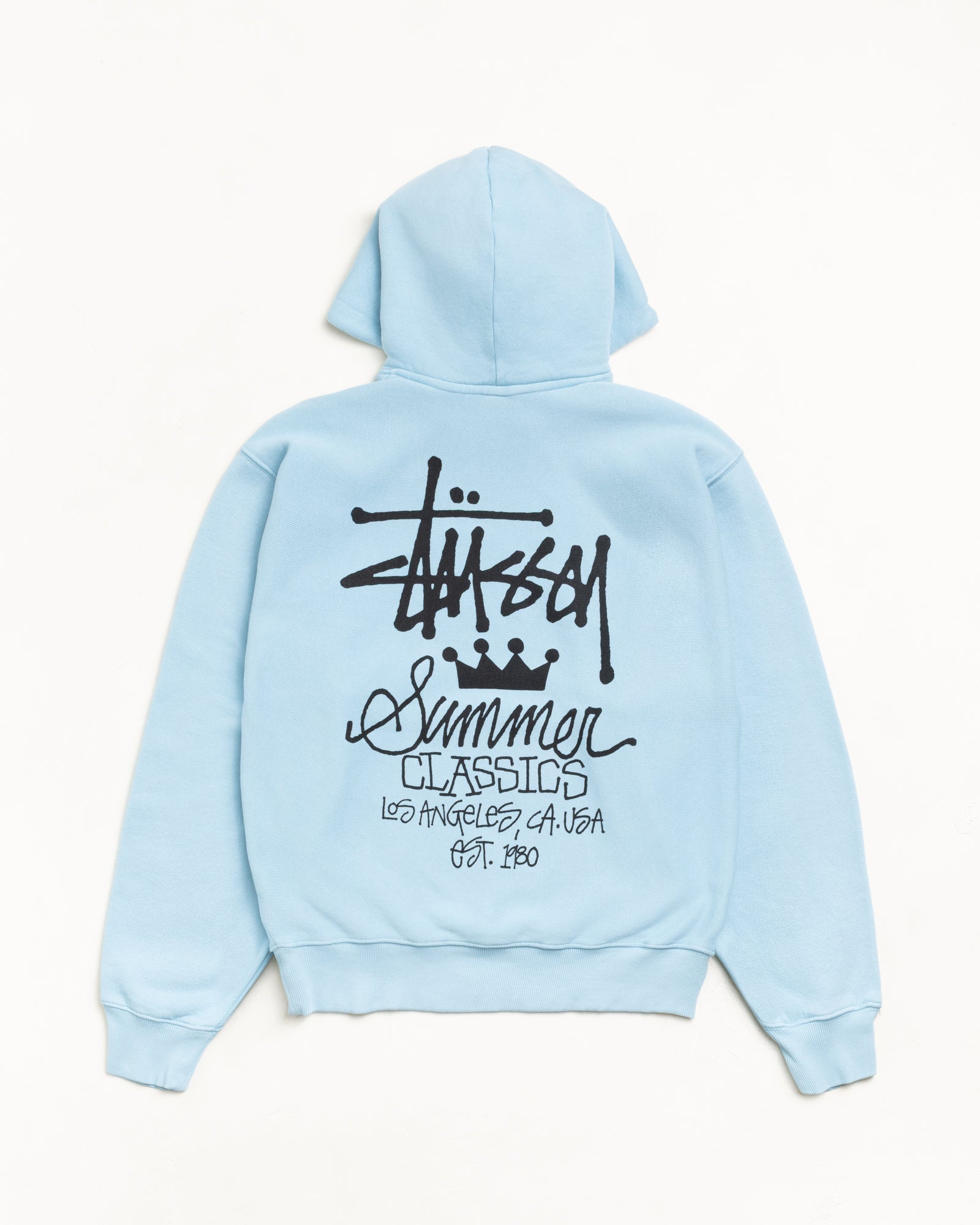 Stussy Unisex Summer Classics Garment Dyed Hoodie Sky Blue