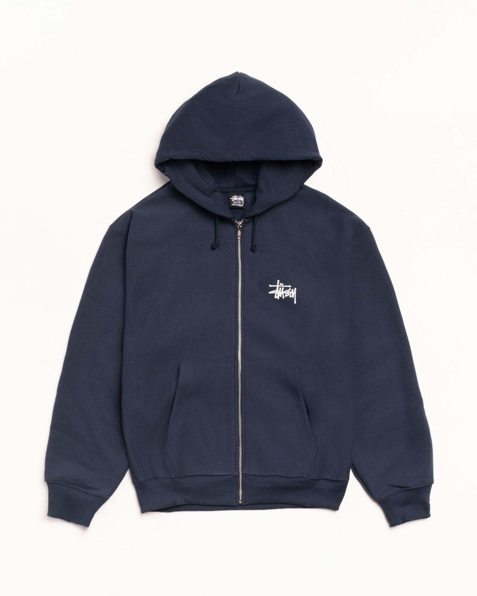 Stussy Unisex Basic Zip Hoodie Navy